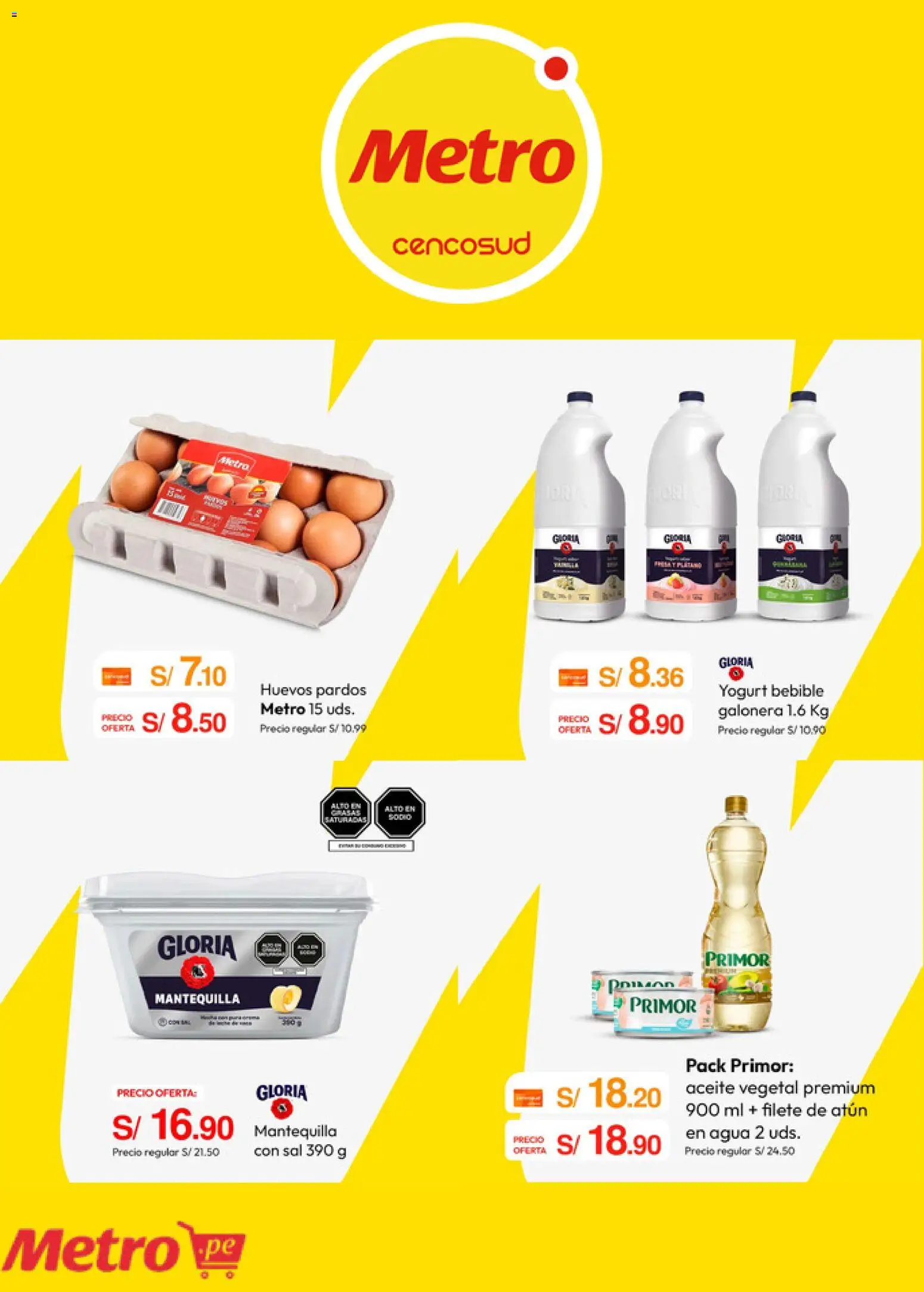 Catálogo Metro válido desde 17/07/2026 | Página: 2 | Productos: Mantequilla, Yogurt, Huevos, Aceite