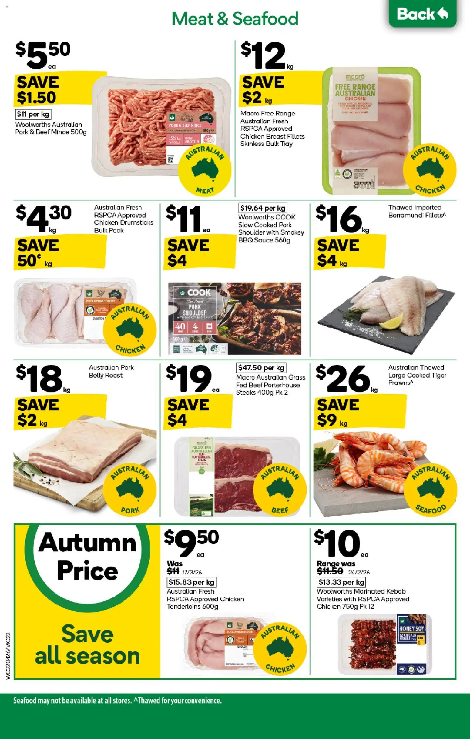 Woolworths catalogue - valid from 22.04.2026 | Page: 22 | Products: Grass, Chicken, Meat, Sauce