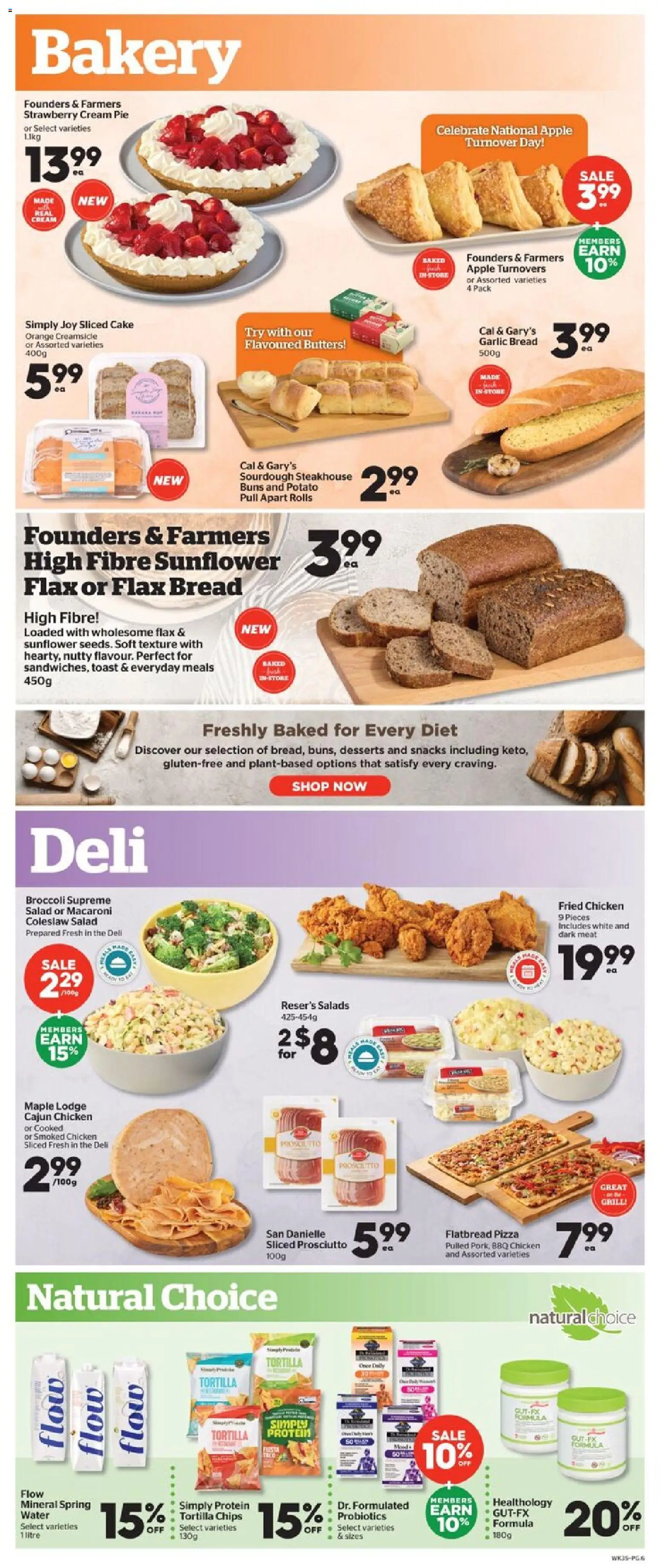 Calgary Co-op flyer valid from Jul 2, 2026 | Page: 6 | Products: Chips, Cream, Bread, Pizza