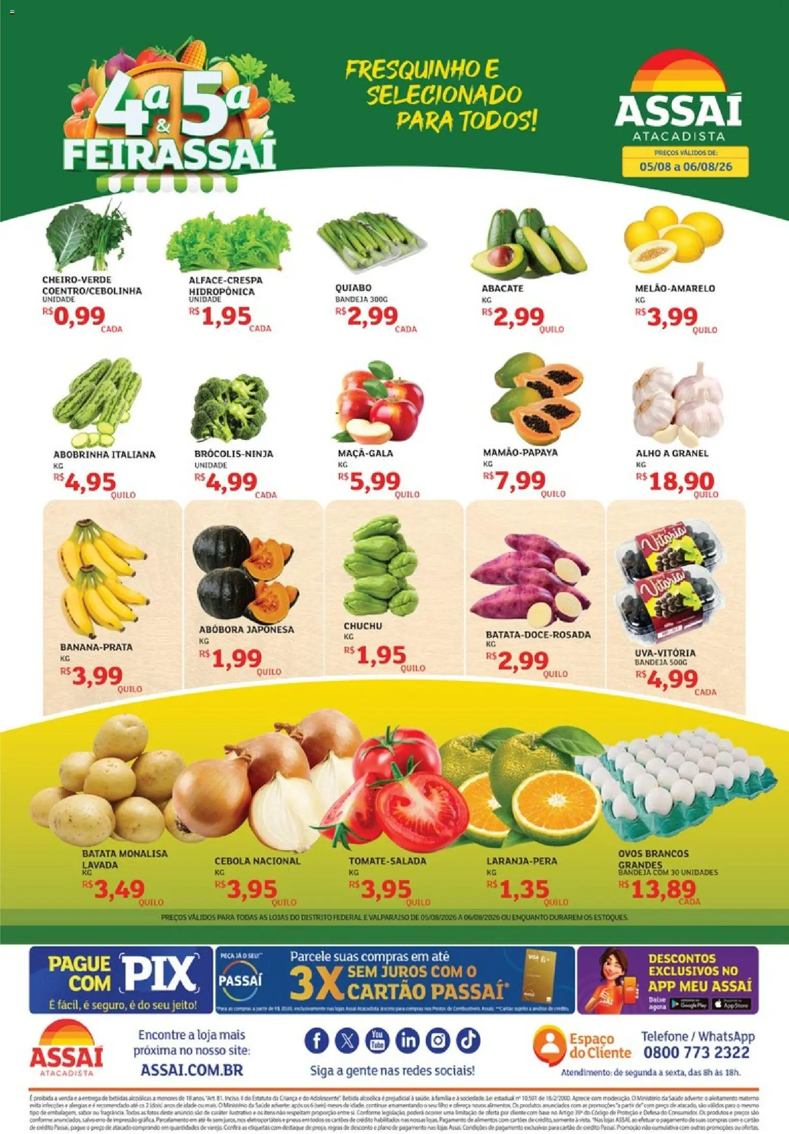 Assaí Atacadista Folheto - válido de 05/08/2026 | Página: 1 | Produtos: Alho, Abacate, Bandeja, Batata