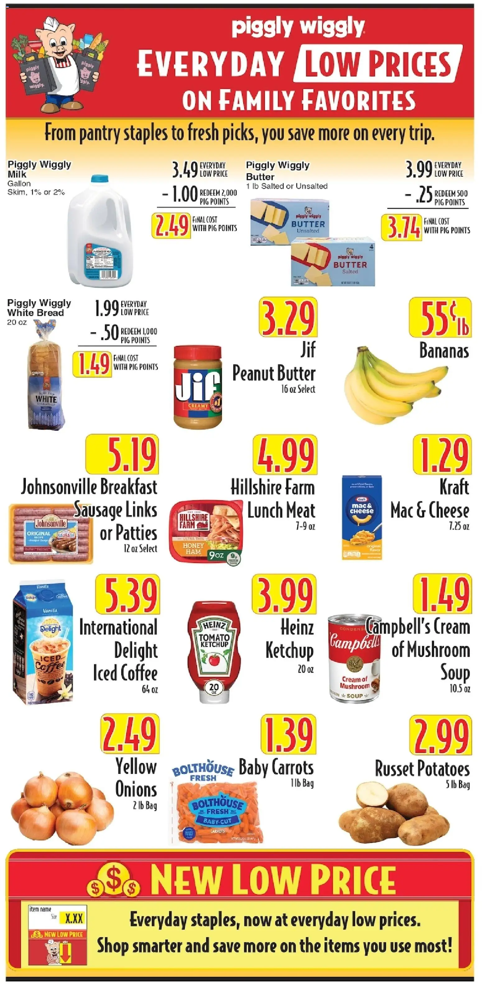 Piggly Wiggly Weekly Ad - valid from 08/05/2026 | Page: 9 | Products: Butter, Bananas, Cream, Bag
