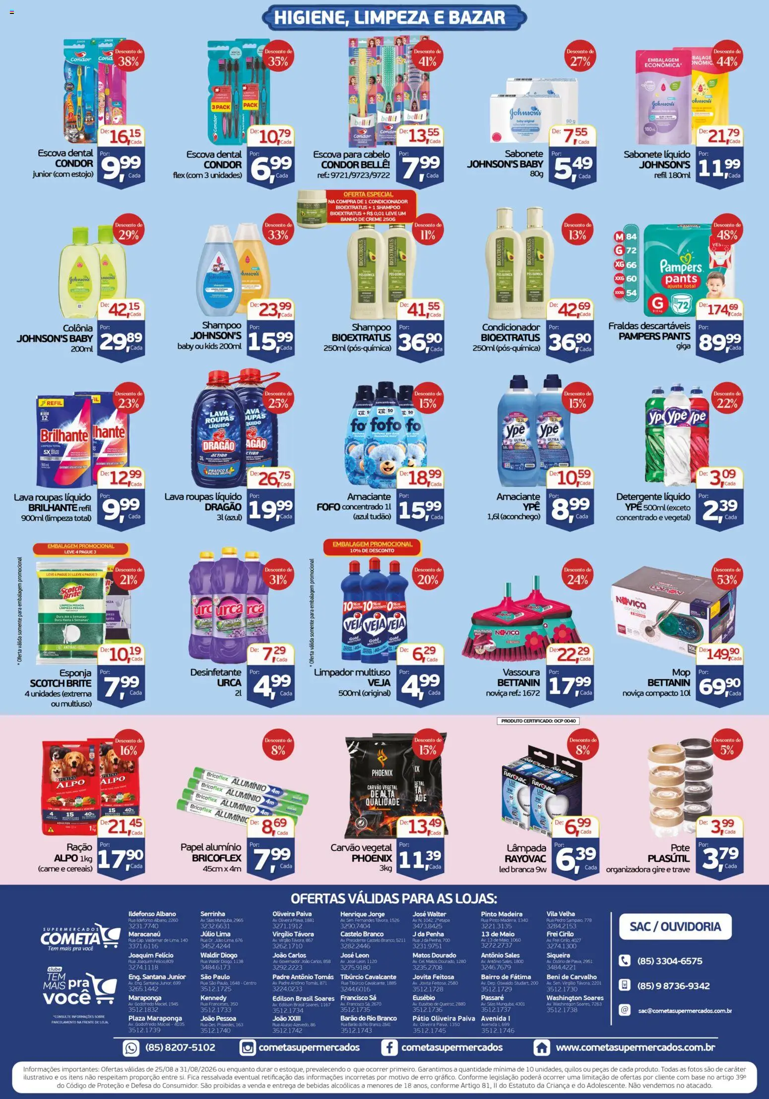 Cometa Supermercados Folheto - válido de 25/08/2026 | Página: 4 | Produtos: Lâmpada, Carvão vegetal, Detergente, Sabonete líquido