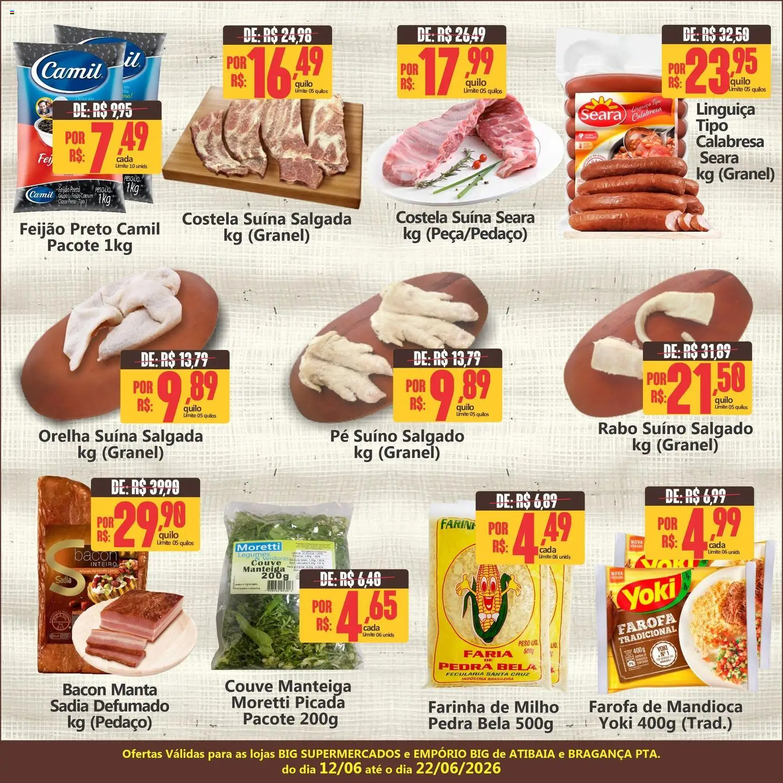 Big Supermercados Folheto - válido de 12.06.2026 | Página: 2 | Produtos: Feijão, Mandioca, Manteiga, Farofa