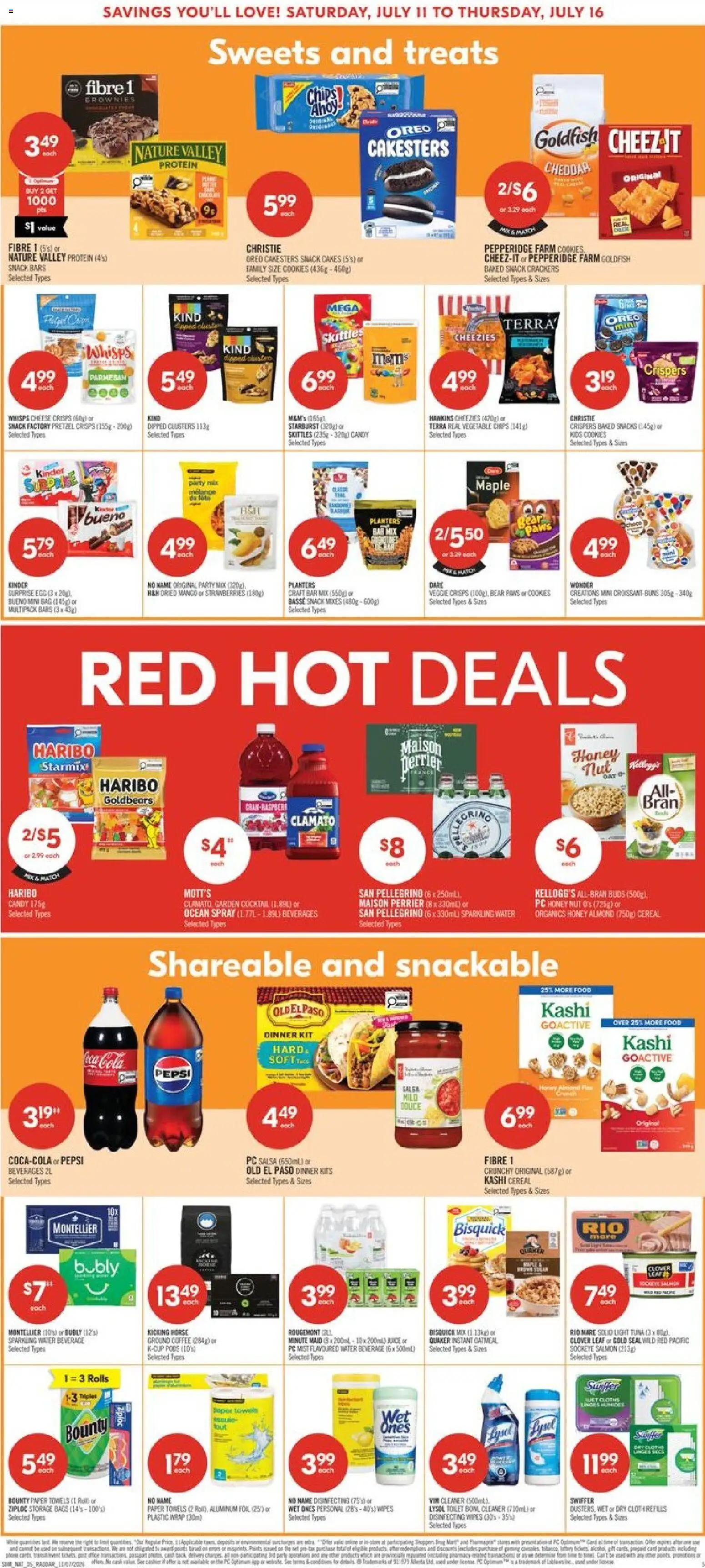 Shoppers flyer valid from Jul 10, 2026 | Page: 6 | Products: Strawberries, PC, Bag, Juice