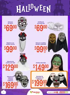 Vista previa de Soriana Halloween y Día de muertos Mercado Nacional, nuevo folleto de la tienda, válido en México a partir del 08/09/2026 | Página: 4 | Productos: Máscara, Antifaz
