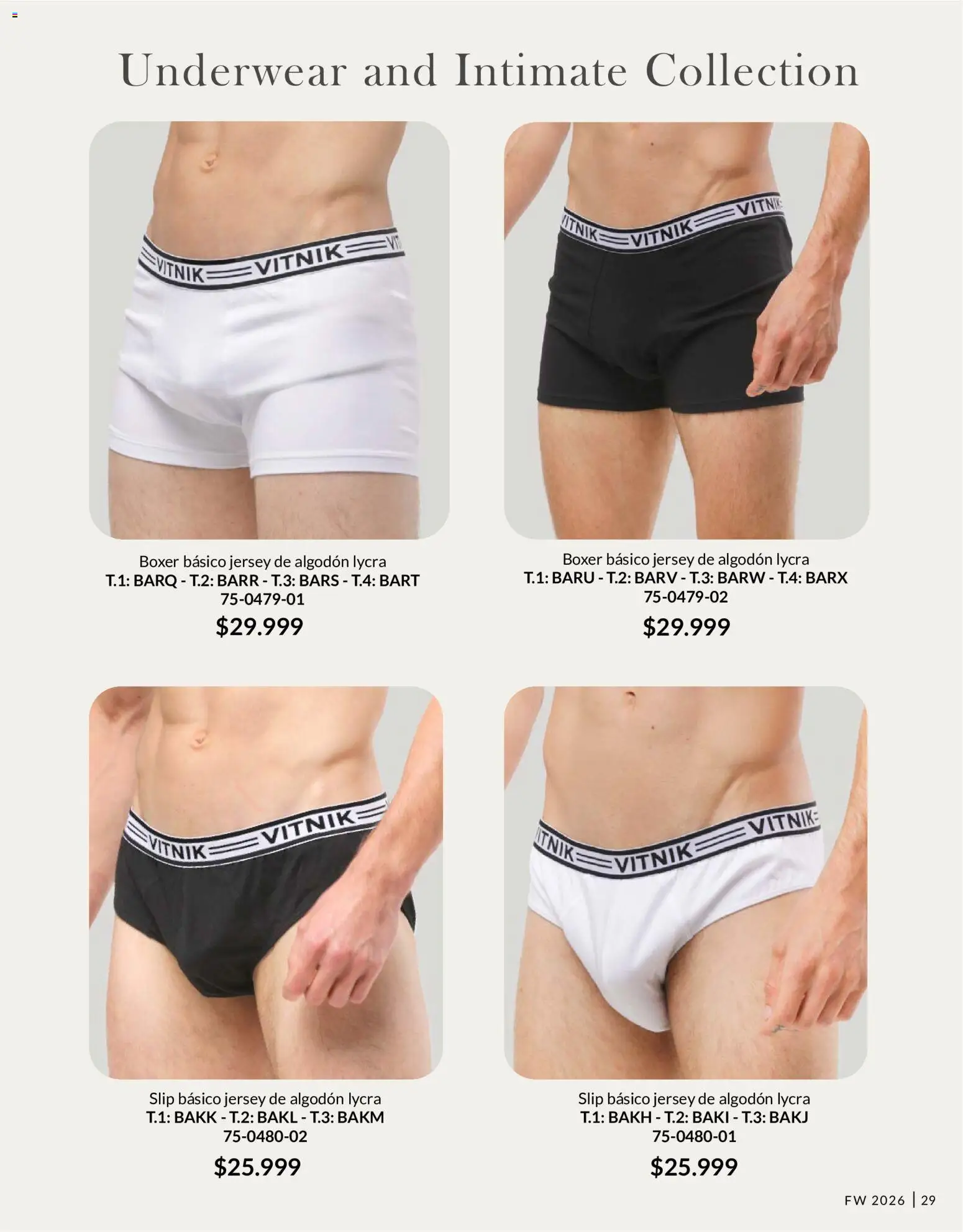 Vitnik - Underwear & Complements │ válido desde el 04/08/2026 | Página: 29 | Productos: Algodón