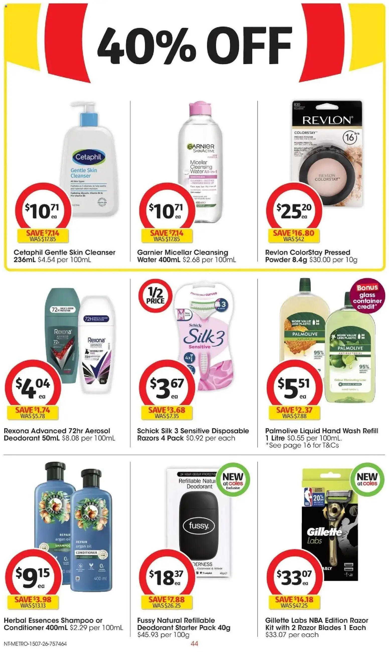 Coles catalogue - valid from 15/07/2026 | Page: 44 | Products: Makeup, Argan oil, Herbal, Hand wash