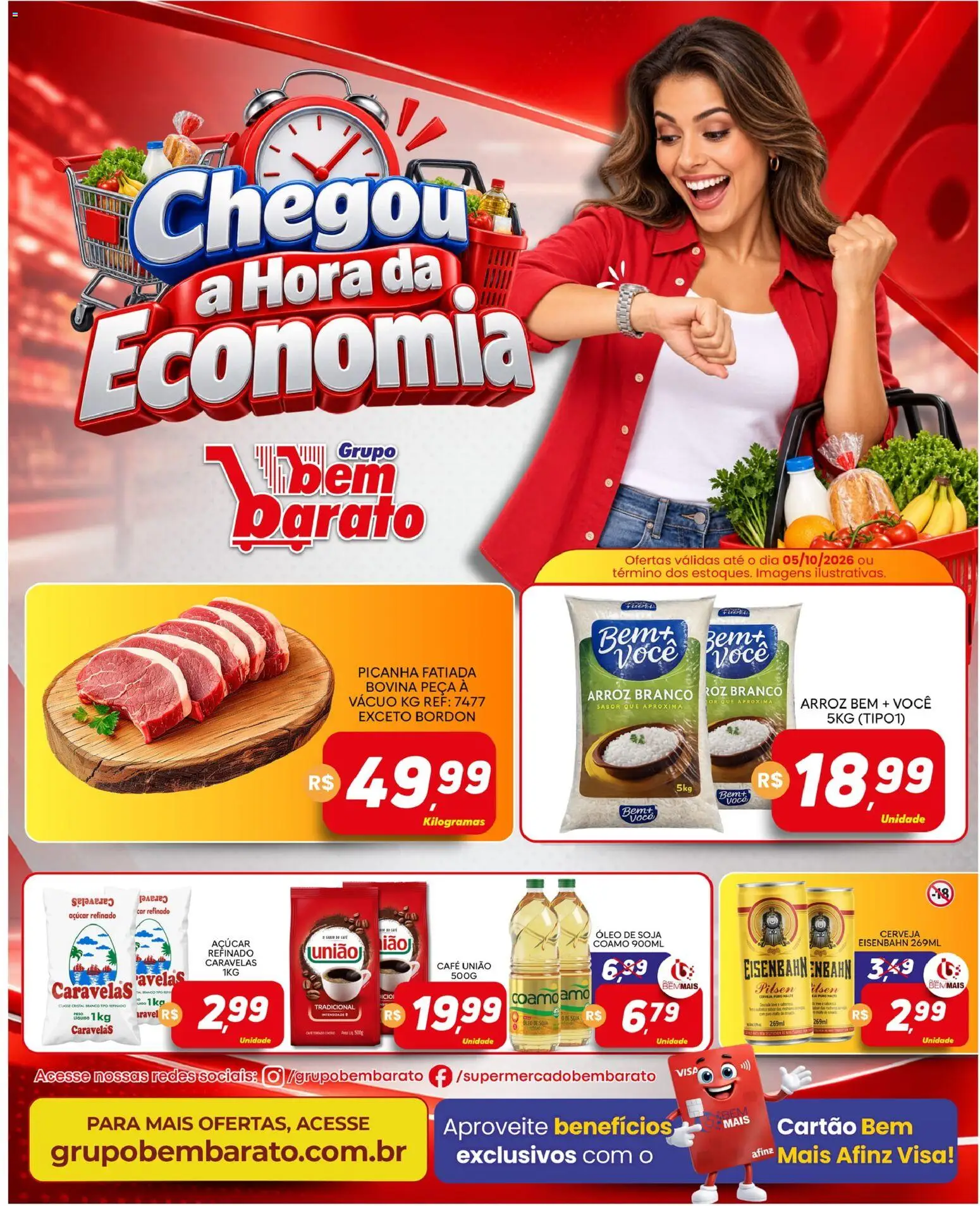 Supermercado Bem Barato Folheto - válido de 29/09/2026 | Página: 1 | Produtos: Banco, Óleo, Cerveja, Arroz
