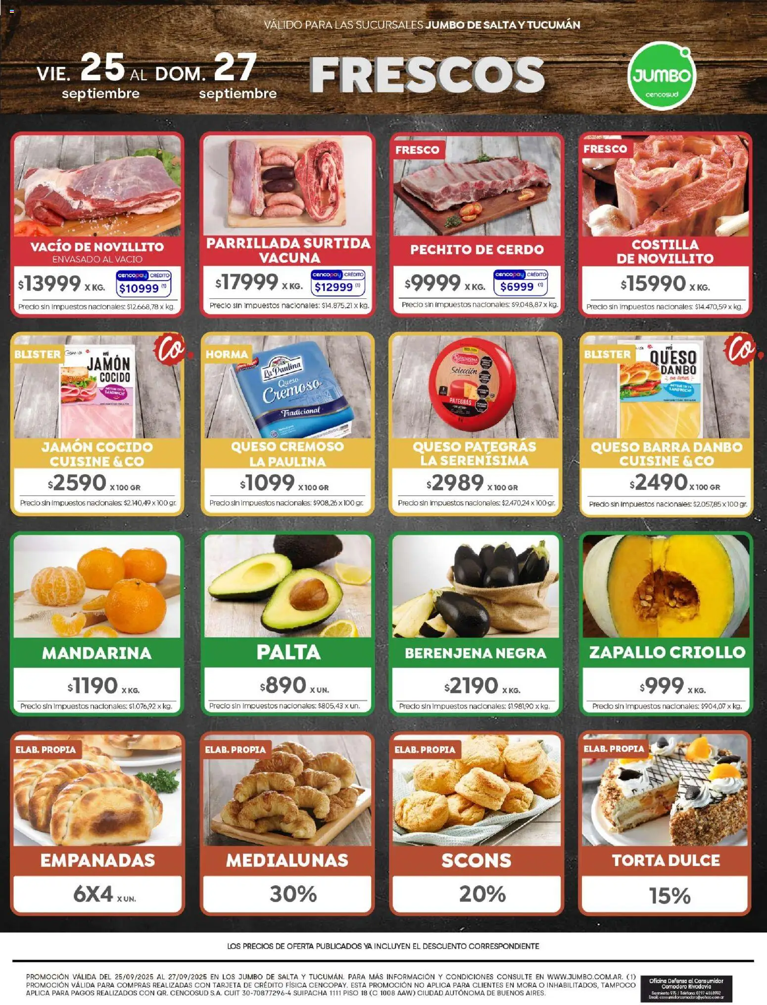 Jumbo - Ofertas | Salta & Tucumán │ válido desde el 25/09/2026 | Página: 8 | Productos: Teléfono, Torta, Queso, Jamón