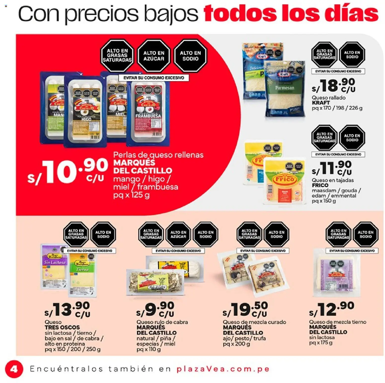 Catálogo Plaza Vea válido desde 01/09/2026 | Página: 4 | Productos: Mango, Queso rallado, Sal, Queso