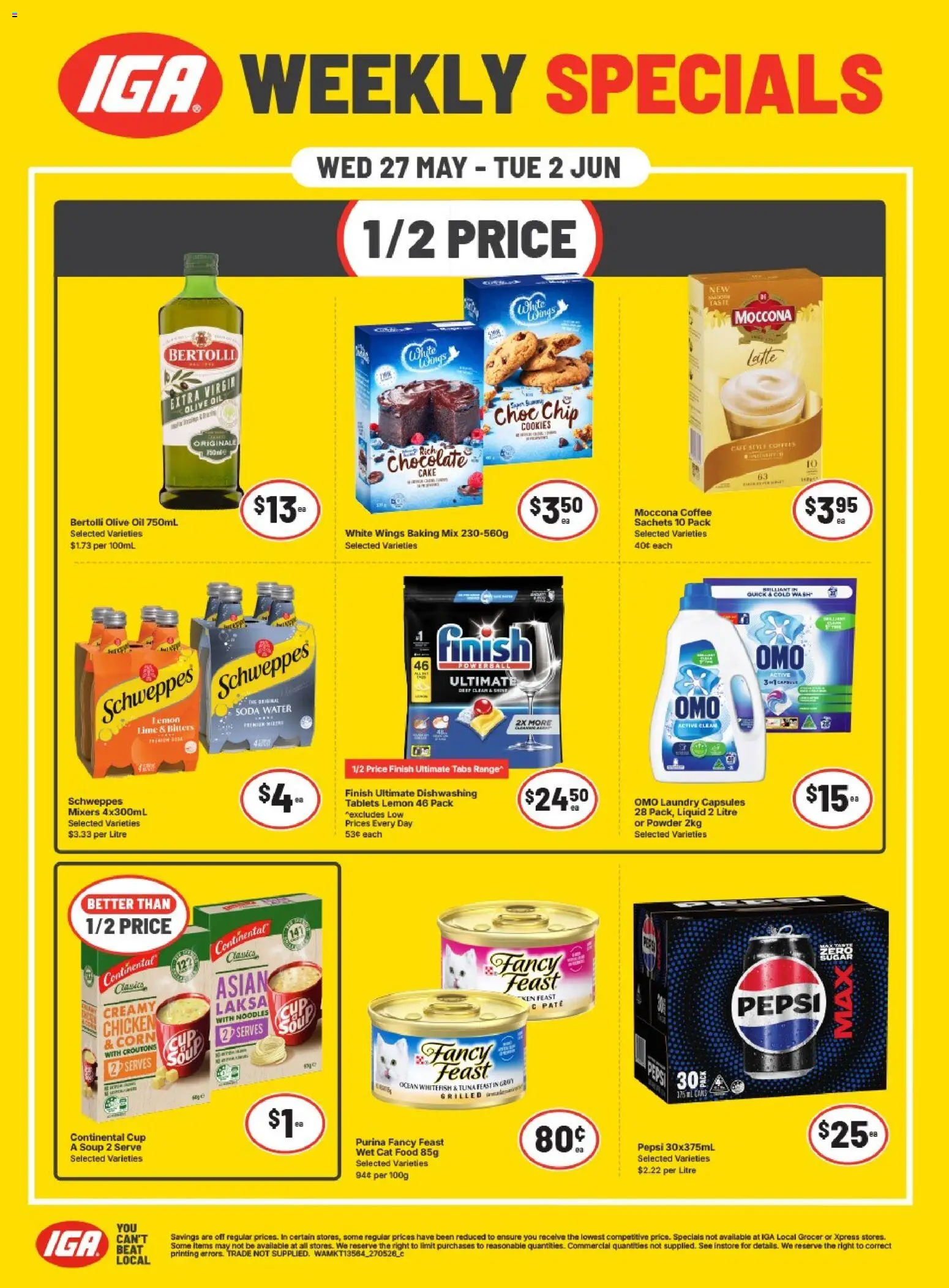 IGA catalogue - valid from 27.05.2026 | Page: 1 | Products: Oil, Coffee, Chocolate, Laundry