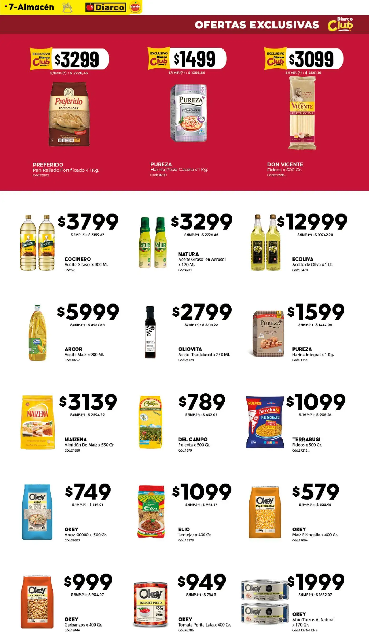 Diarco - Ofertas Diarco Barrio │ válido desde el 18.05.2026 | Página: 7 | Productos: Garbanzos, Atún, Oliva, Pan
