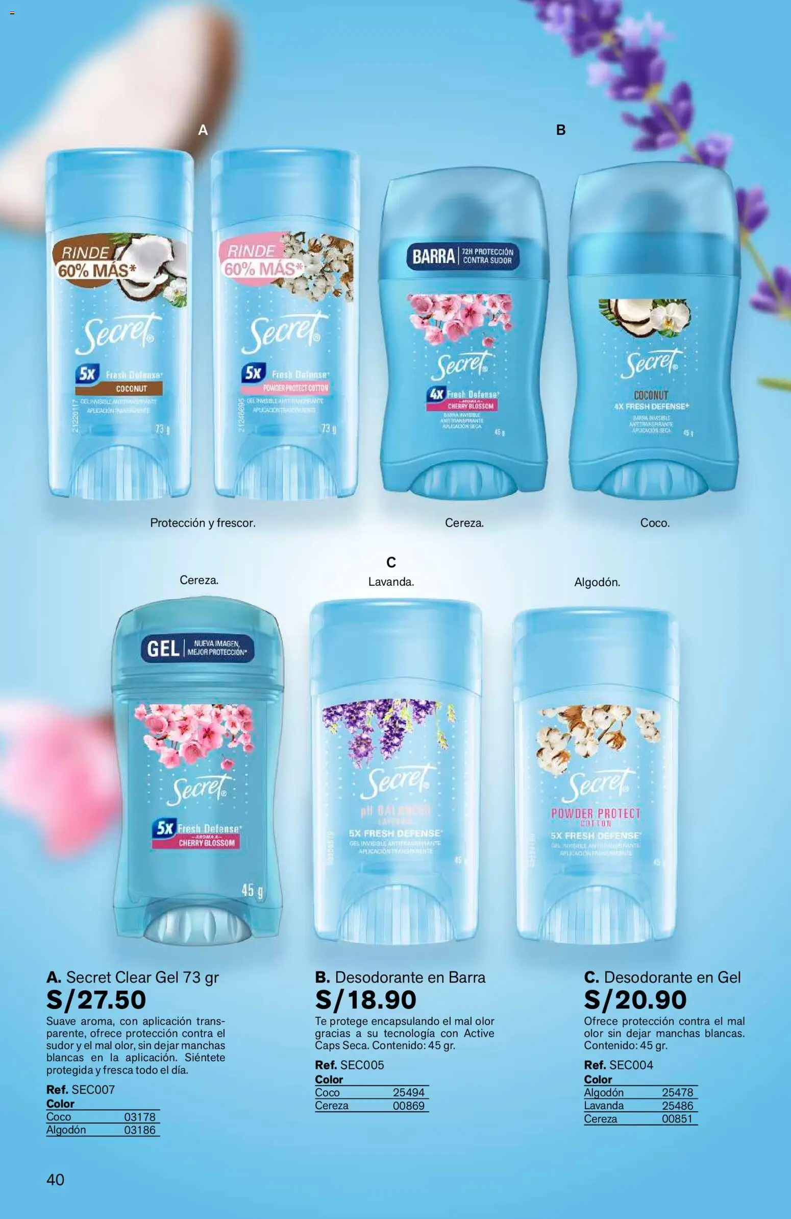 Catálogo Leonisa válido desde 04/08/2026 | Página: 40 | Productos: Desodorante, Antitranspirante, Té