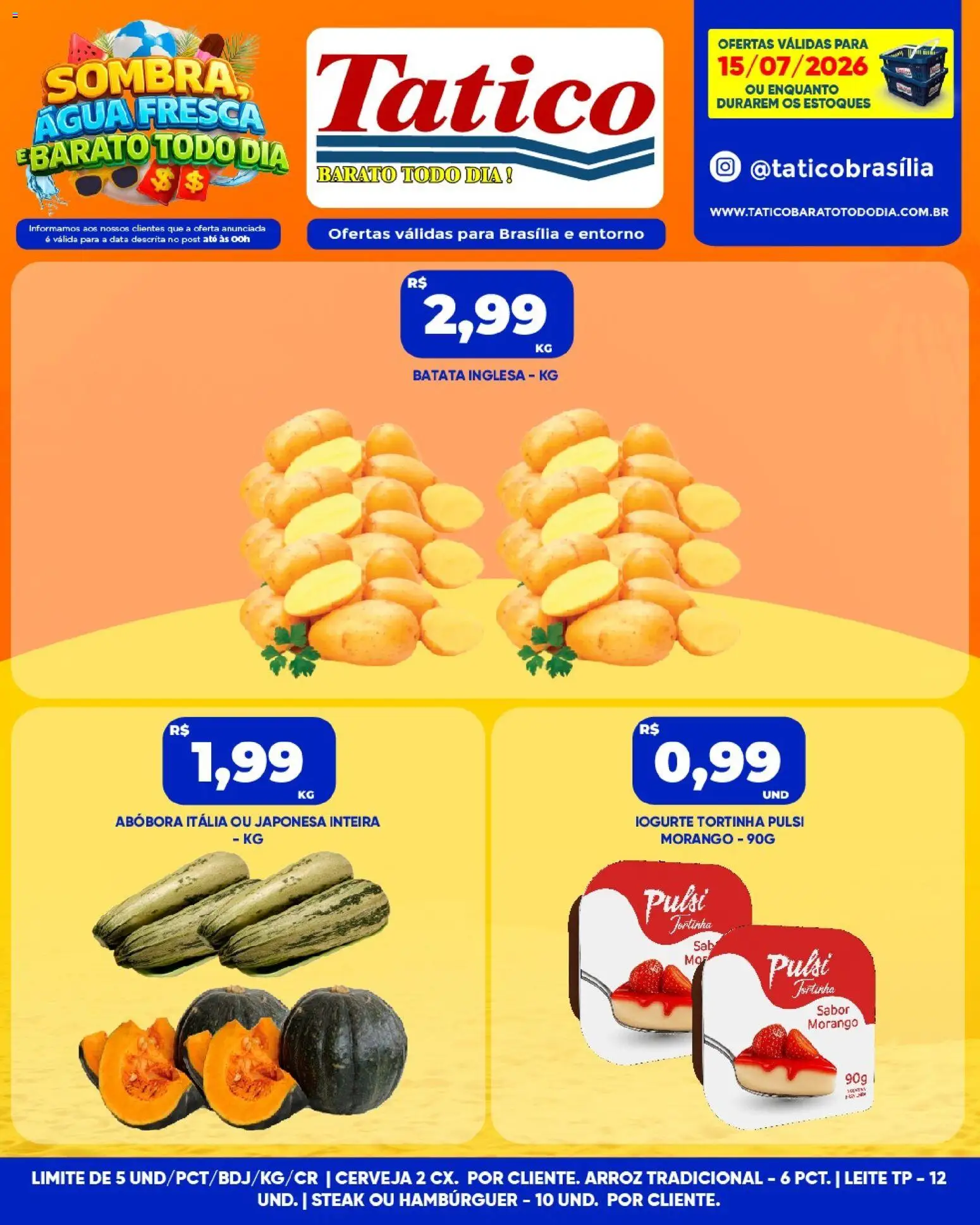 Tatico Folheto - válido de 16/07/2026 | Página: 21 | Produtos: Cerveja, Arroz, Hambúrguer, Batata