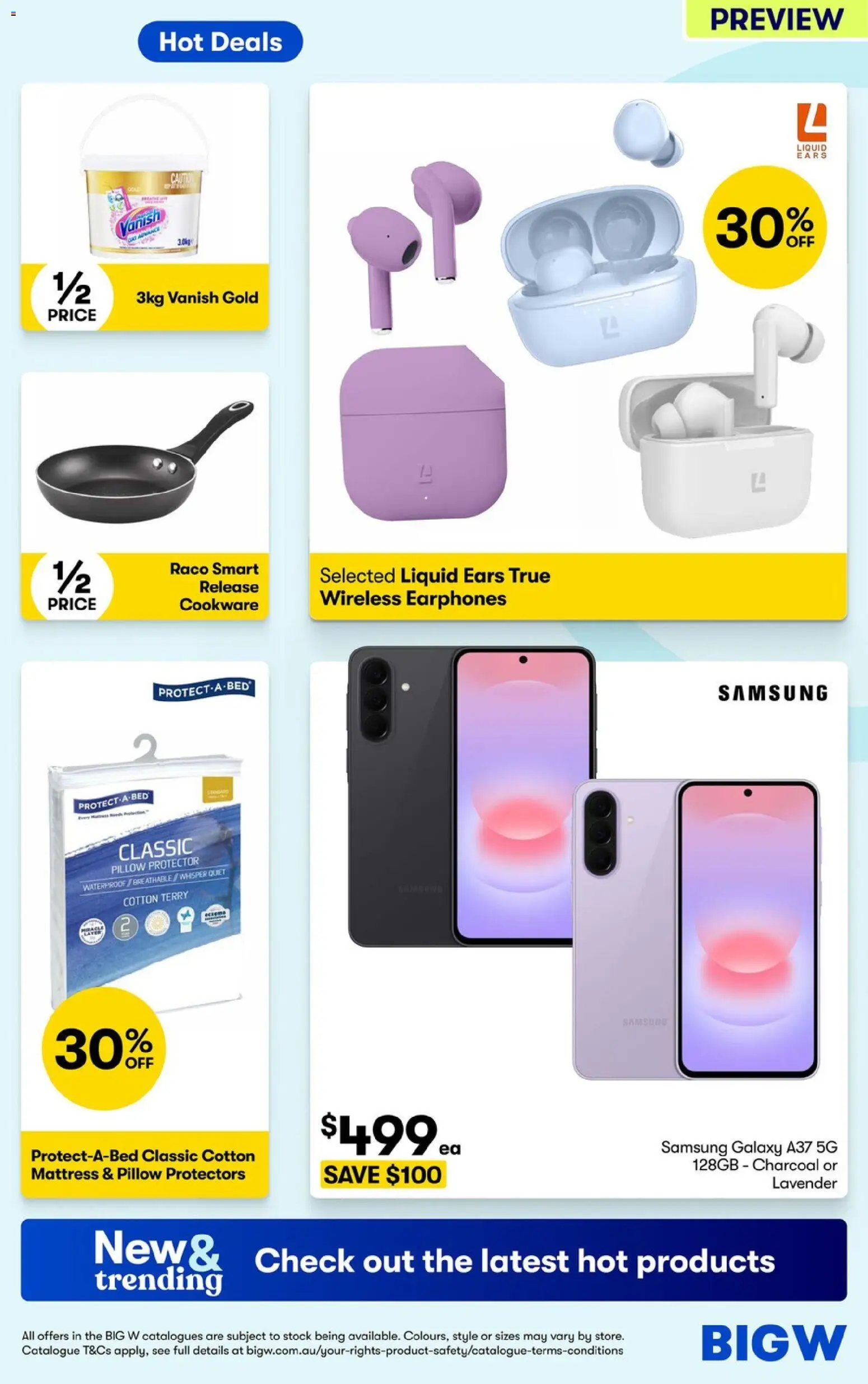 Big W catalogue - valid from 23/07/2026 | Page: 3 | Products: Terry, Cookware, Mattress, Pillow