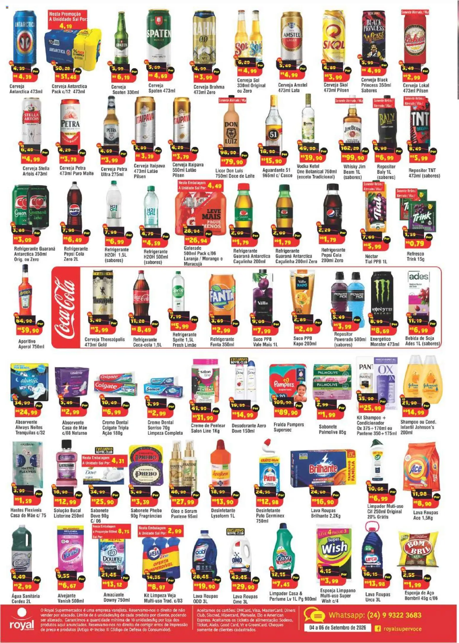 Royal Supermercados Folheto - válido de 04/09/2026 | Página: 4 | Produtos: Maracujá, Pepsi, Roupas, Água sanitária