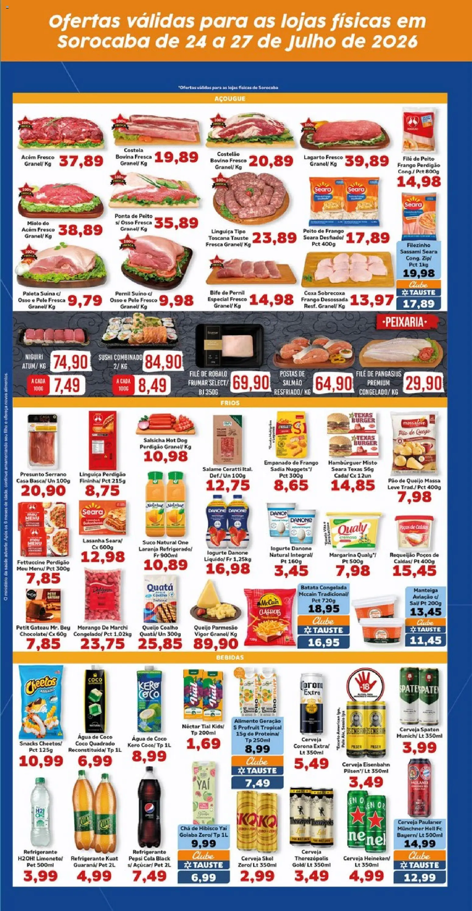 Tauste Folheto - válido de 24/07/2026 | Página: 4 | Produtos: Coco, Acém, Manteiga, Queijo coalho