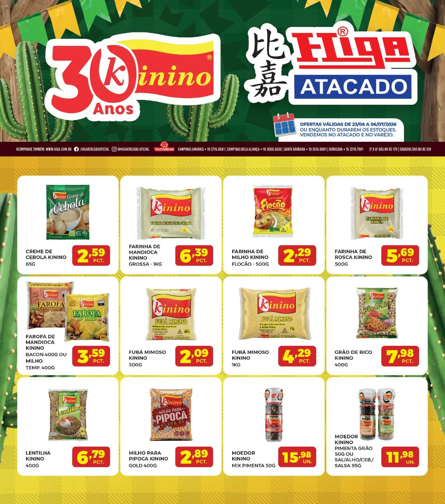 Higa Atacado Folheto - válido de 23/06/2026 | Página: 1 | Produtos: Ferro, Moedor, Pimenta, Farofa