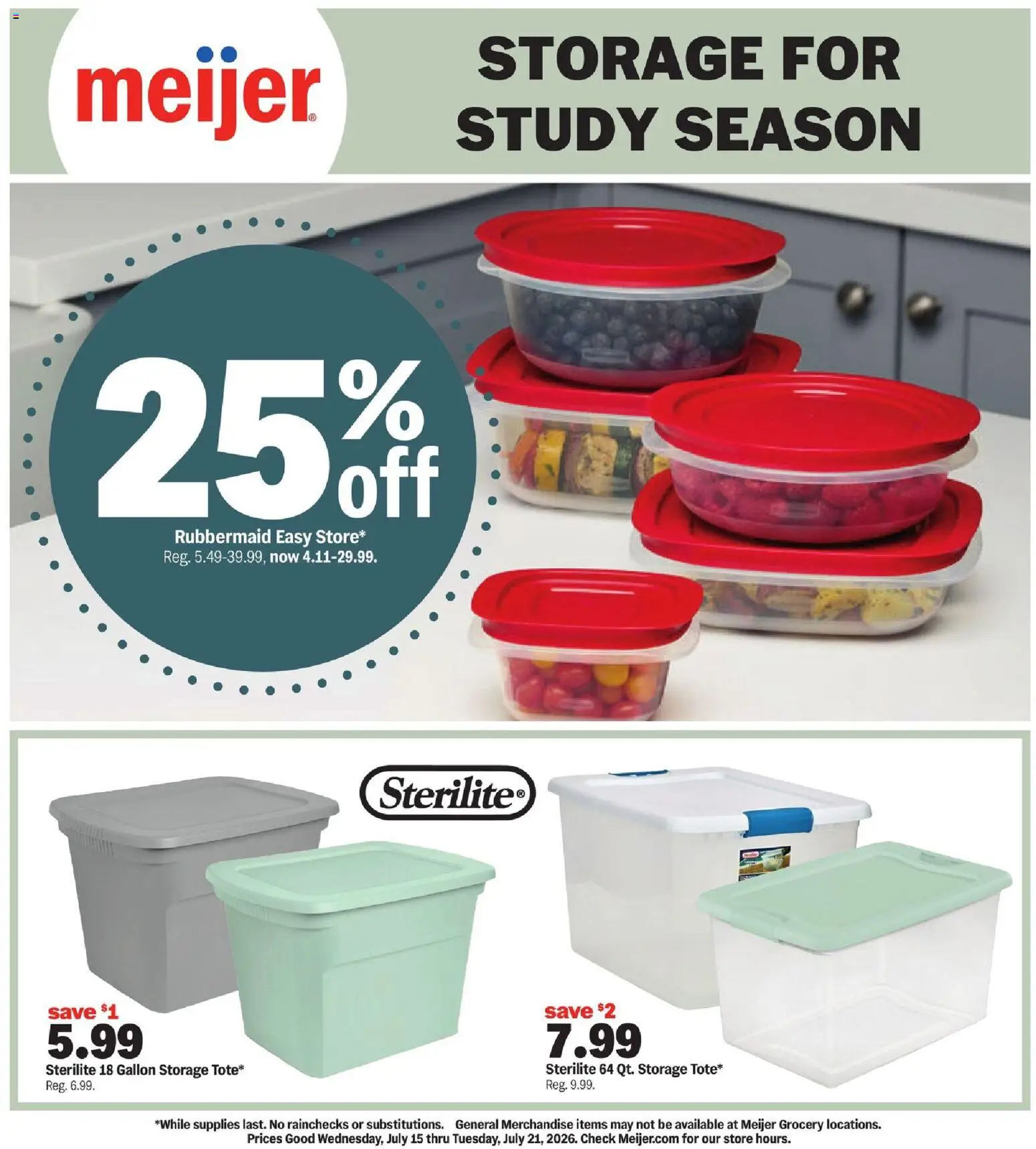 Meijer Storage for Study Season - valid from 07/15/2026 | Page: 1