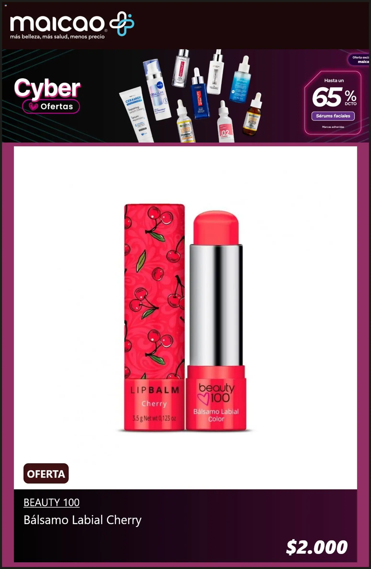 Maicao Cyber Day │ válido desde el 29.05.2026 | Página: 4 | Productos: Bálsamo, Labial, Serum