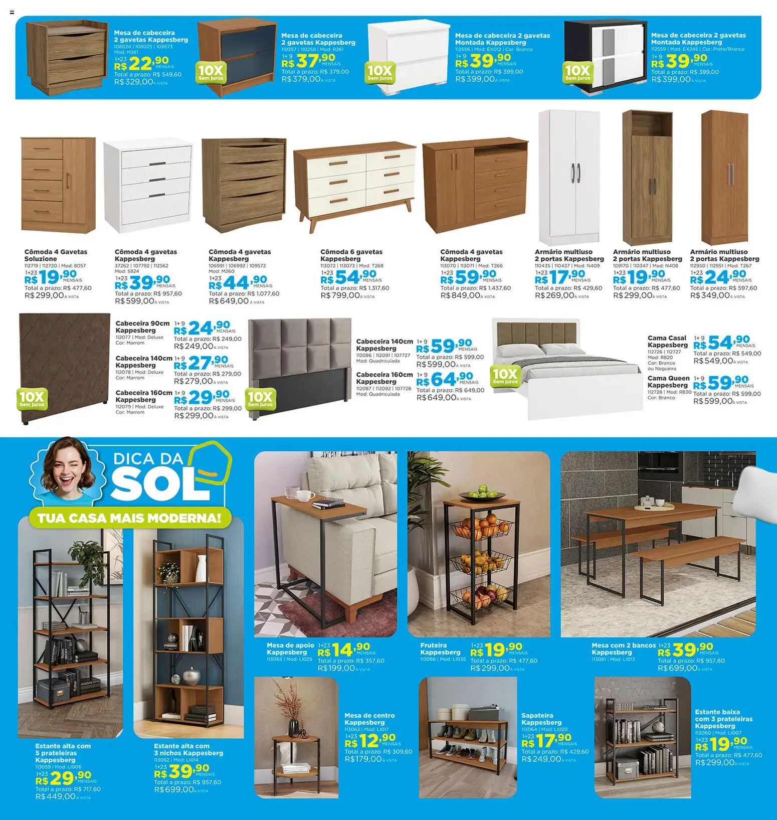Lojas Solar Folheto - válido de 01.04.2026 | Página: 5 | Produtos: Sapateira, Cama, Mesa de cabeceira, Armário