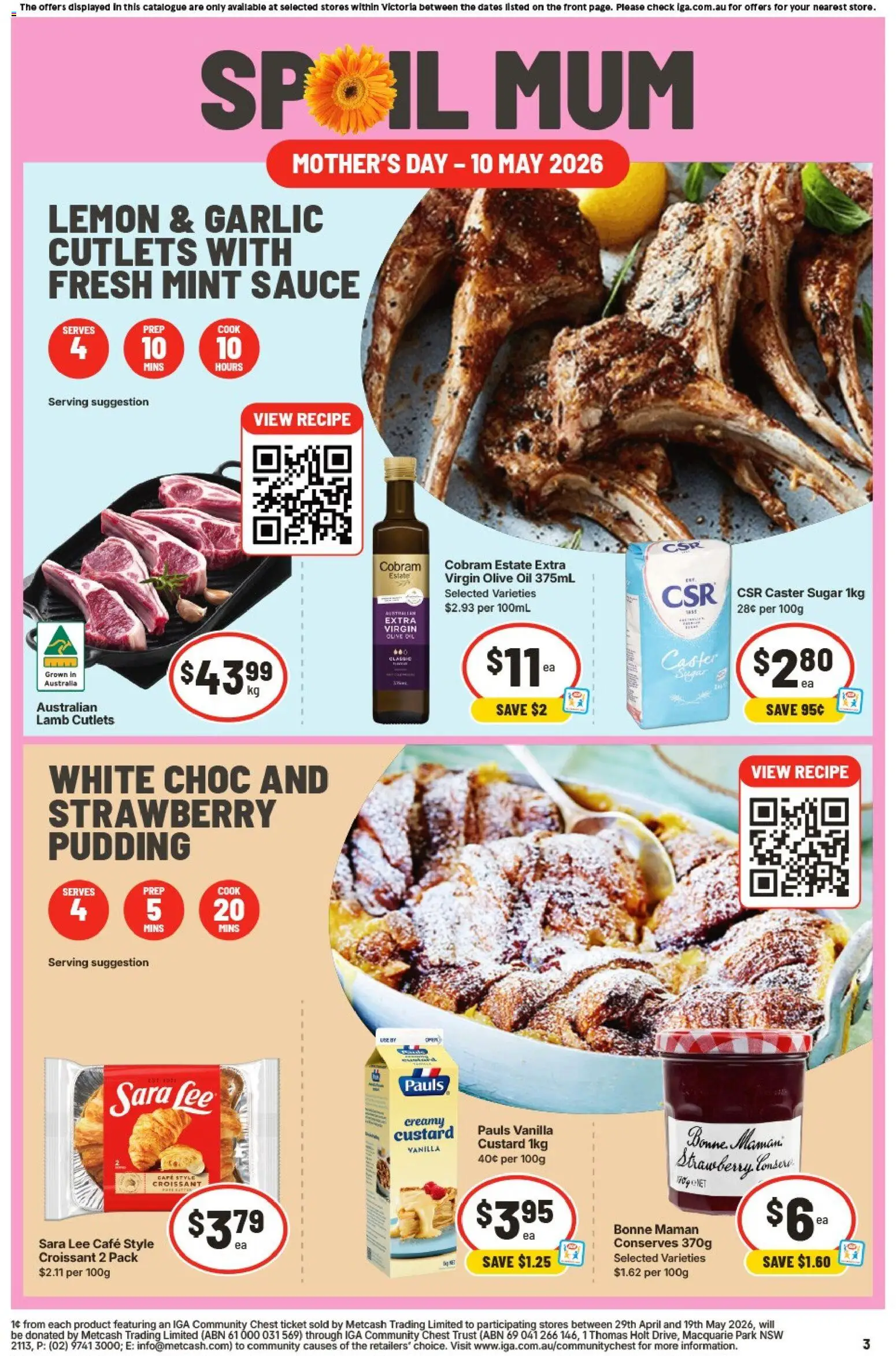 IGA catalogue - valid from 06.05.2026 | Page: 4 | Products: Lamb, Pudding, Sauce, Garlic