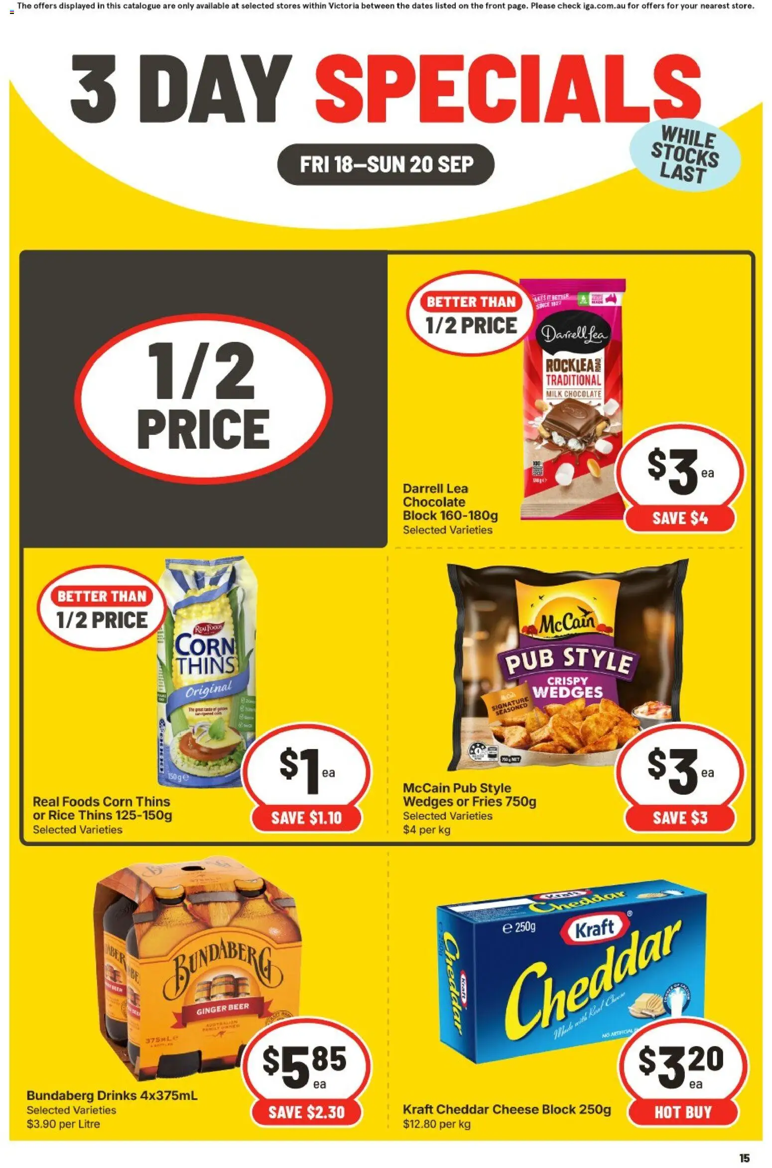 IGA catalogue - valid from 18/09/2026 | Page: 2 | Products: Fries, Corn, Ginger, Beer