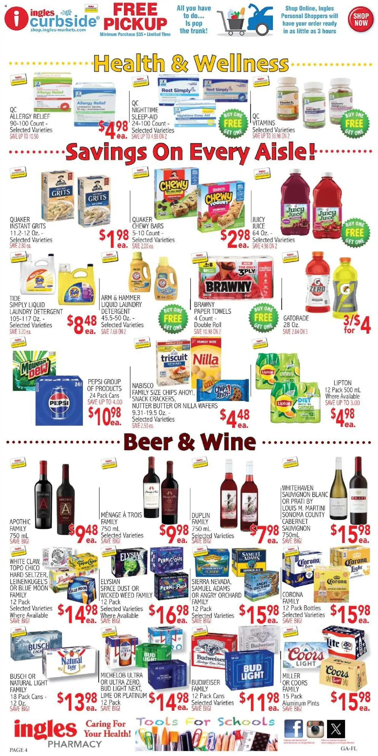 Ingles Weekly Ad - valid from 06.05.2026 | Page: 4 | Products: Yogurt, Wine, Chips, Lime