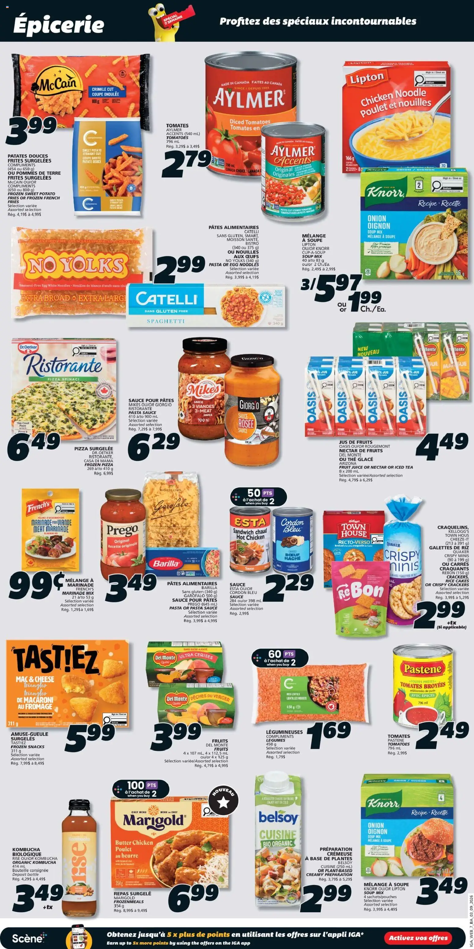 IGA flyer valid from Sep 3, 2026 | Page: 15 | Products: Noodles, Iced tea, Legumes, Tomatoes