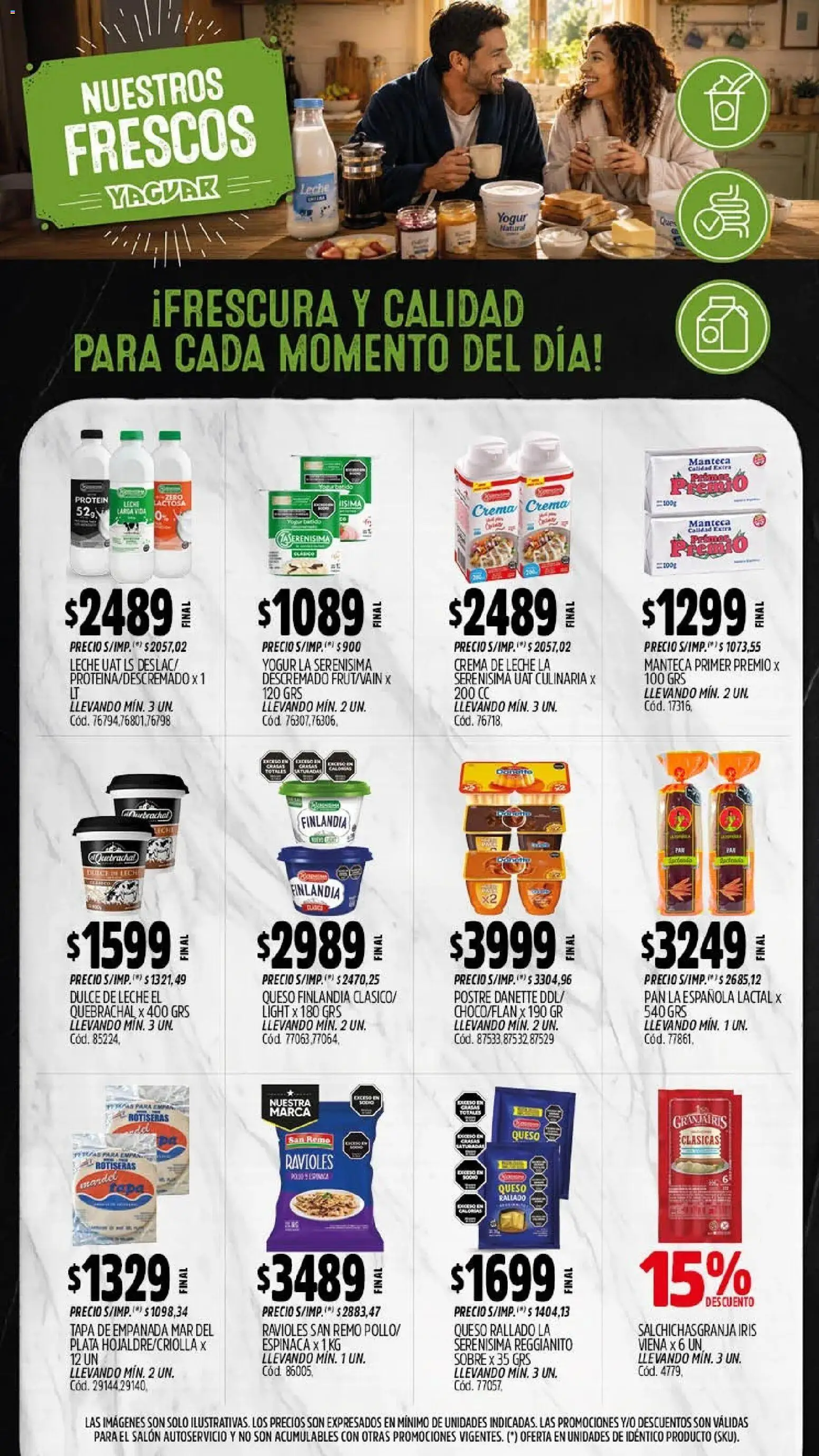 Yaguar - Oferta Semanal San Juan │ válido desde el 21/09/2026 | Página: 9 | Productos: Dulce de leche, Dulce, Espinaca, Postre