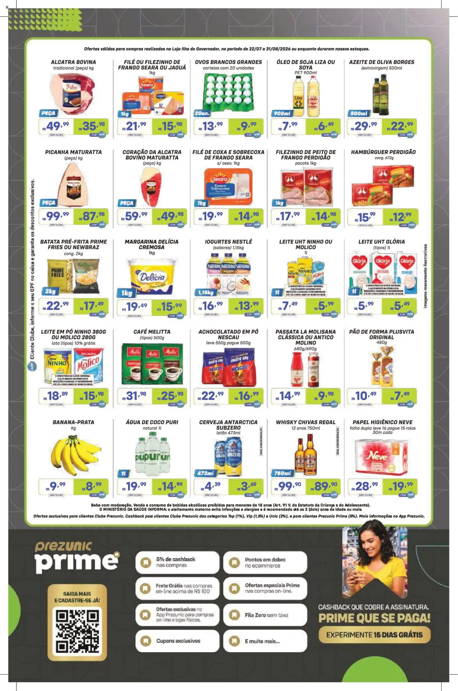 Prezunic Folheto - válido de 22/07/2026 | Página: 2 | Produtos: Nescau, Pão, Soja, Margarina