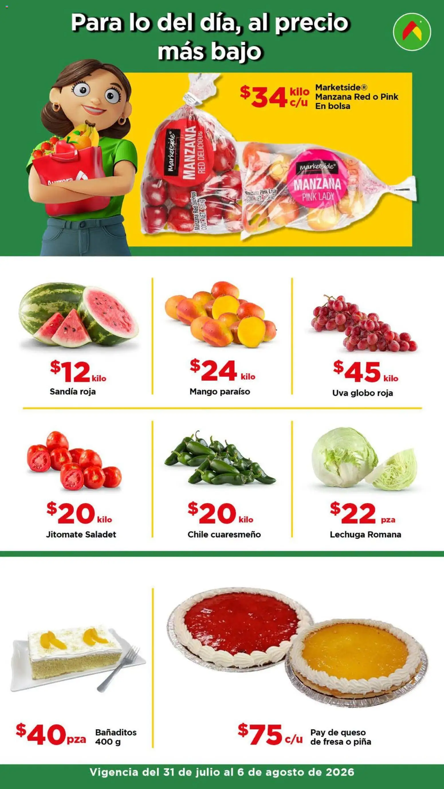 Nuevas ofertas de Bodega Aurrerá válidas en toda la República Mexicana desde el 31/07/2026. ¡Encuentra las mejores ofertas en Bodega Aurrerá folleto Aprovecha más surtido! | Página: 3 | Productos: Fresa, Manzana, Lechuga, Uva