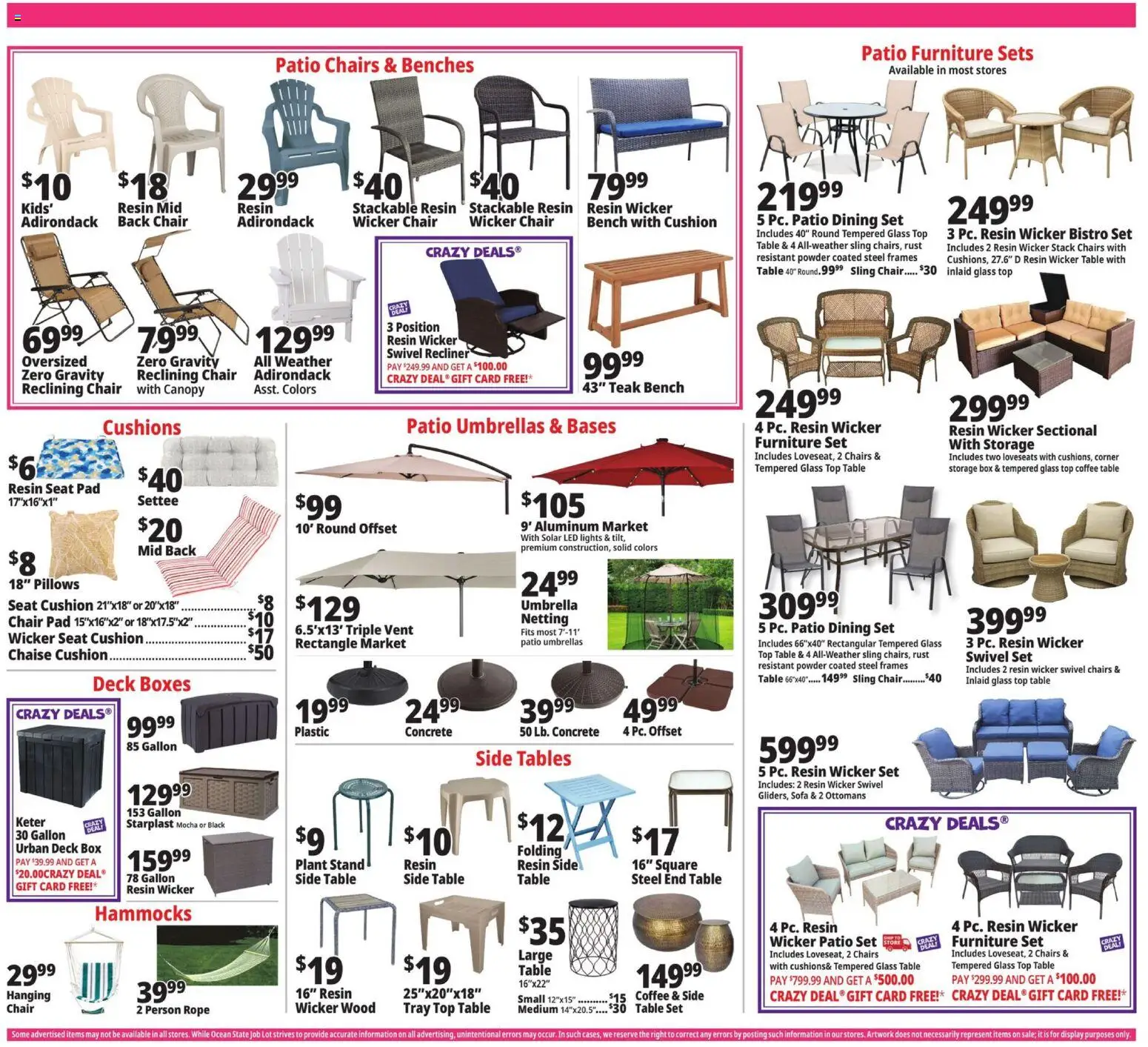 Ocean State Job Lot Weekly Ad - valid from 18.06.2026 | Page: 6 | Products: Coffee table, Swivel, Recliner, Cushion