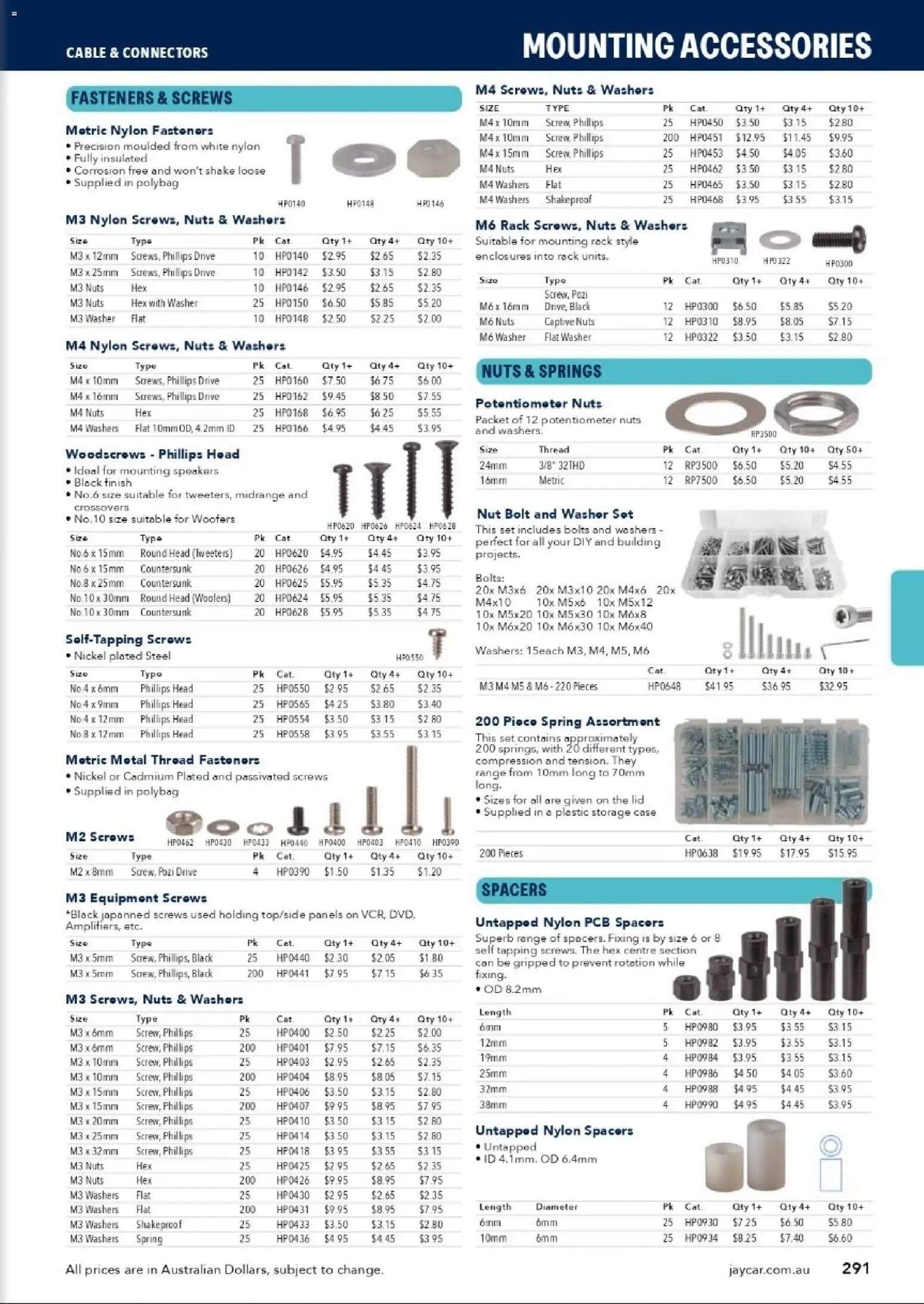 Jaycar catalogue - valid from 31/08/2026 | Page: 289 | Products: Nuts, Accessories, Case, Washer