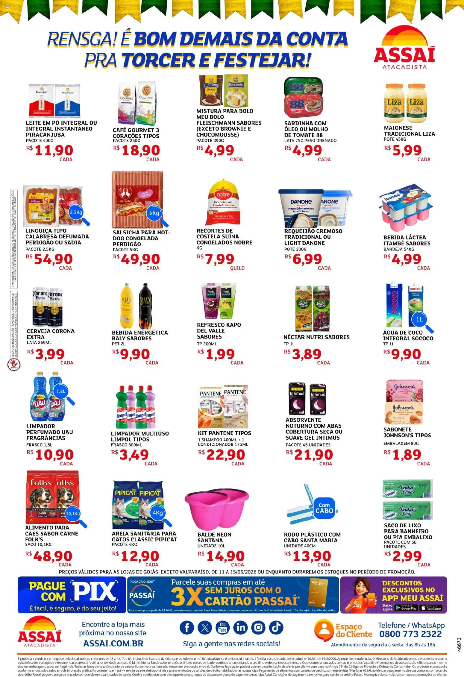 Assaí Atacadista Folheto - válido de 11.05.2026 | Página: 2 | Produtos: Condicionador, Óleo, Carne, Telefone