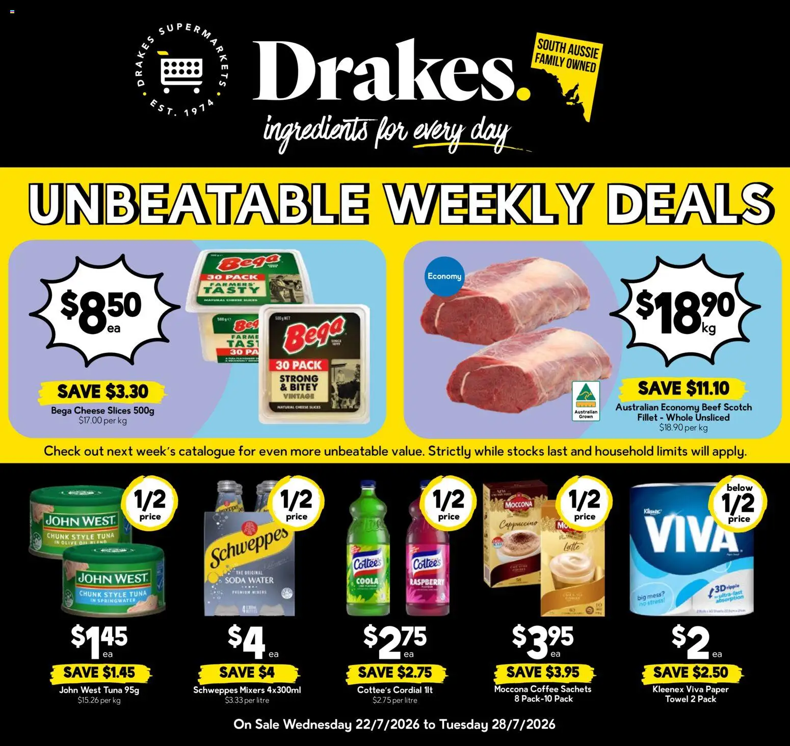 Drakes weekly specials catalogue from 22/07/2026 catalogue cover