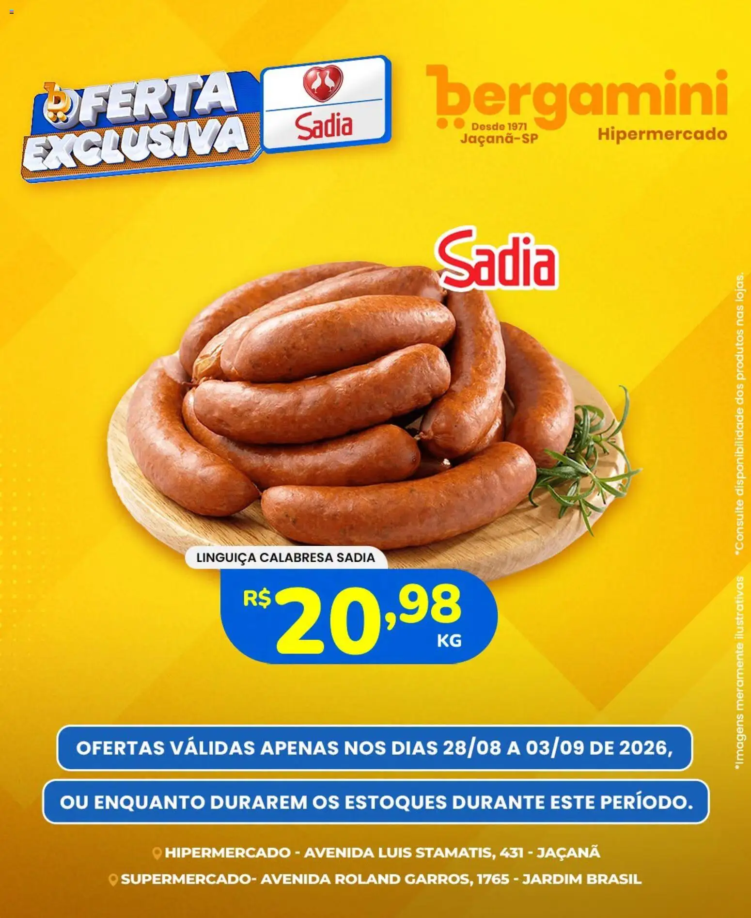 Supermercado Bergamini Folheto - válido de 28/08/2026 | Página: 4 | Produtos: Linguiça