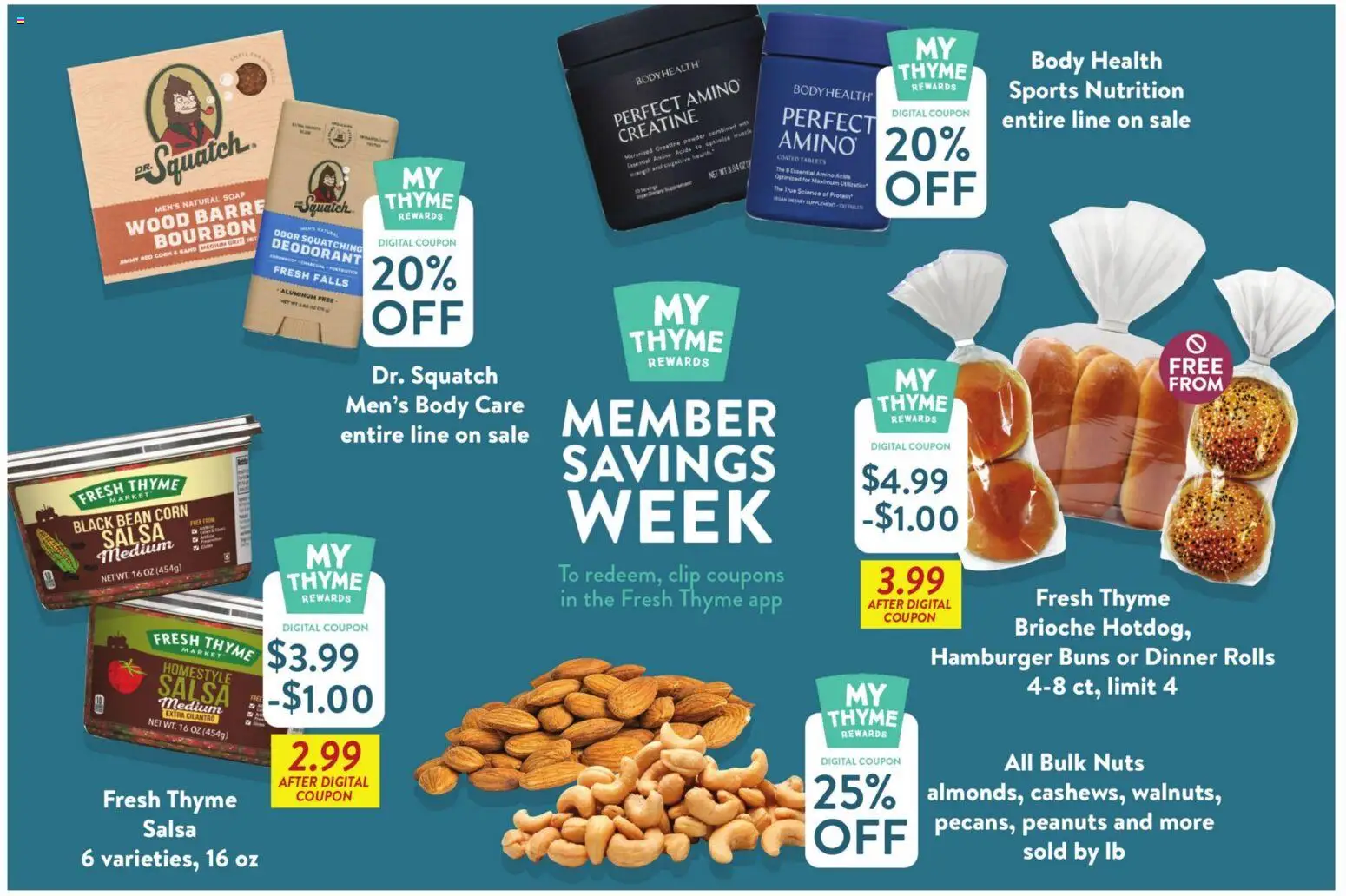 Fresh Thyme Weekly Ad - IL - valid from 17.06.2026 | Page: 6 | Products: Creatine, Clip, Deodorant, Bourbon