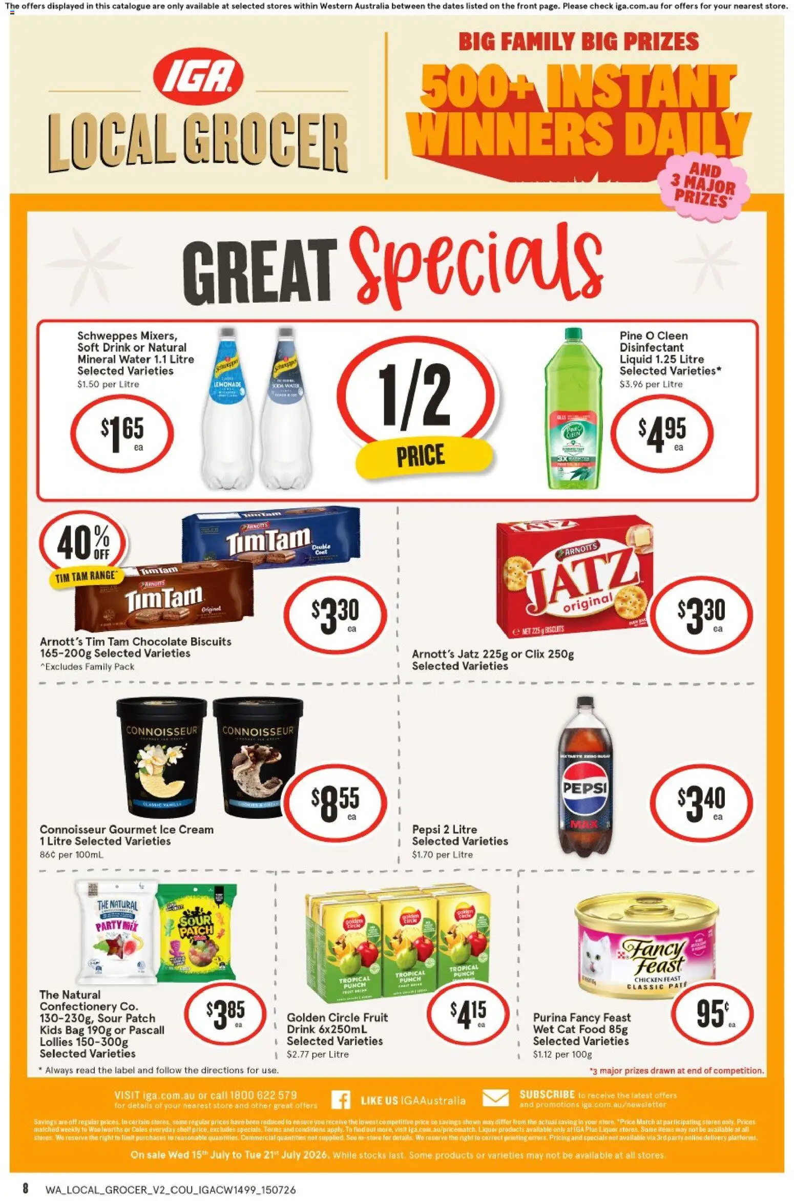 IGA catalogue - valid from 15/07/2026 | Page: 2 | Products: Chicken, Lollies, Ice cream, Water