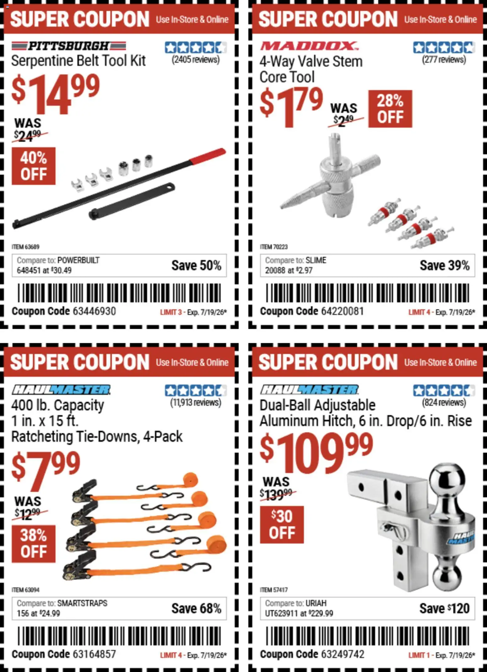 Harbor Freight Weekly Ad - valid from 07/06/2026 | Page: 2 | Products: Serpentine Belt, Belt