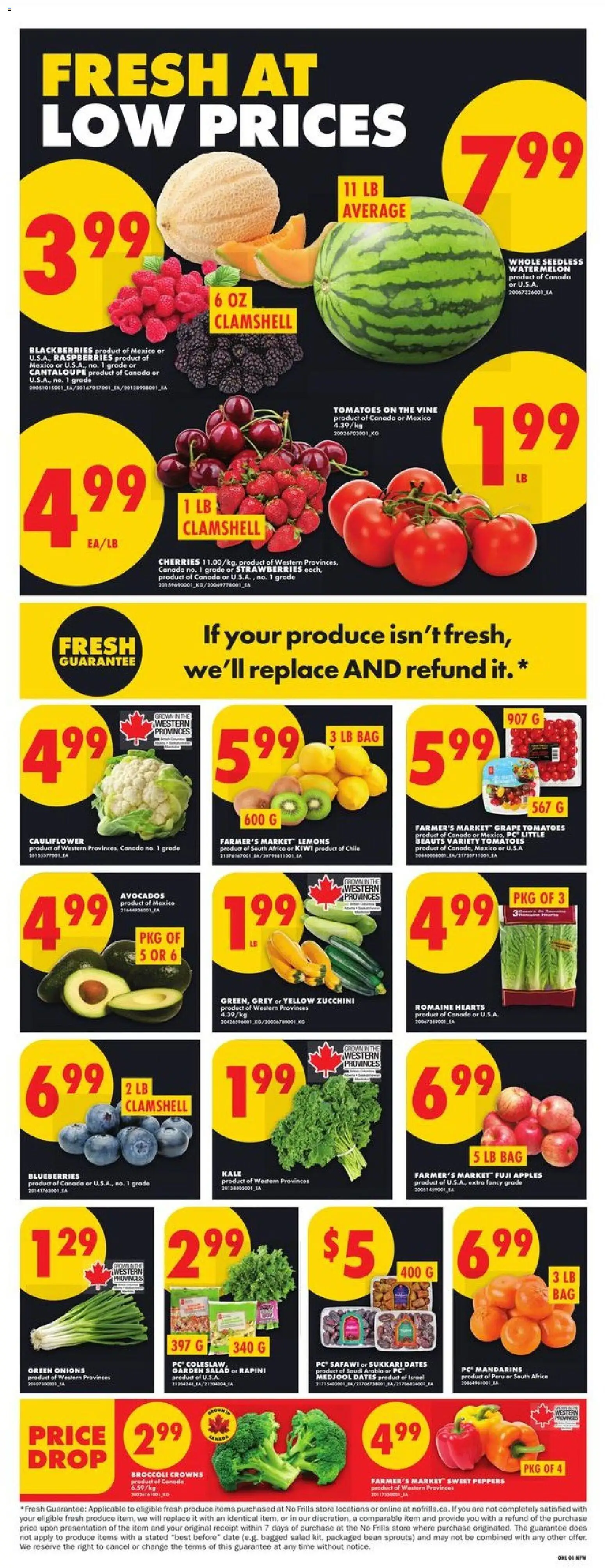 No Frills flyer valid from Aug 13, 2026 | Page: 3 | Products: Strawberries, Salad, Apples, Tomatoes