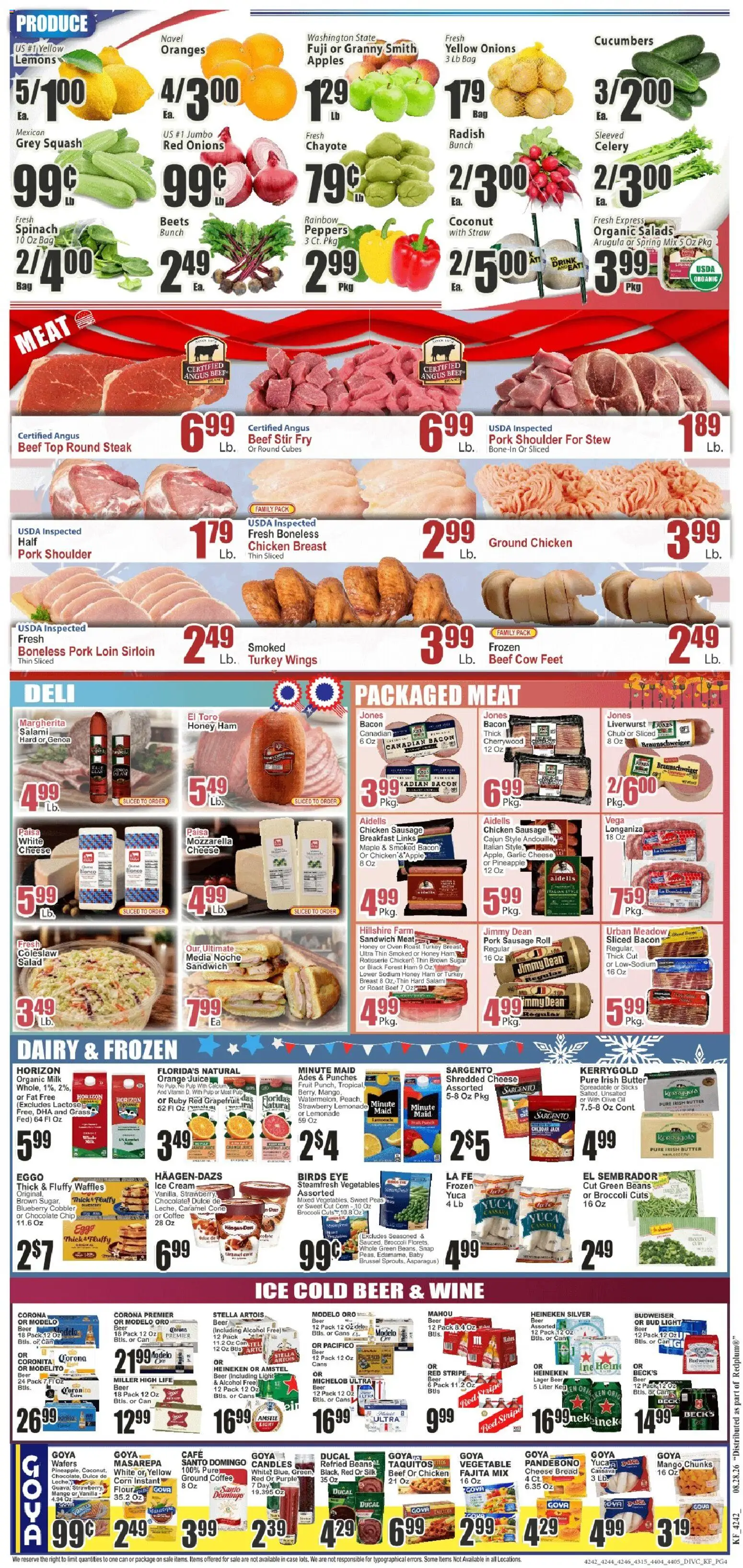 Key Food Weekly Ad - valid from 08/28/2026 | Page: 4 | Products: Asparagus, Orange juice, Turkey, Steak