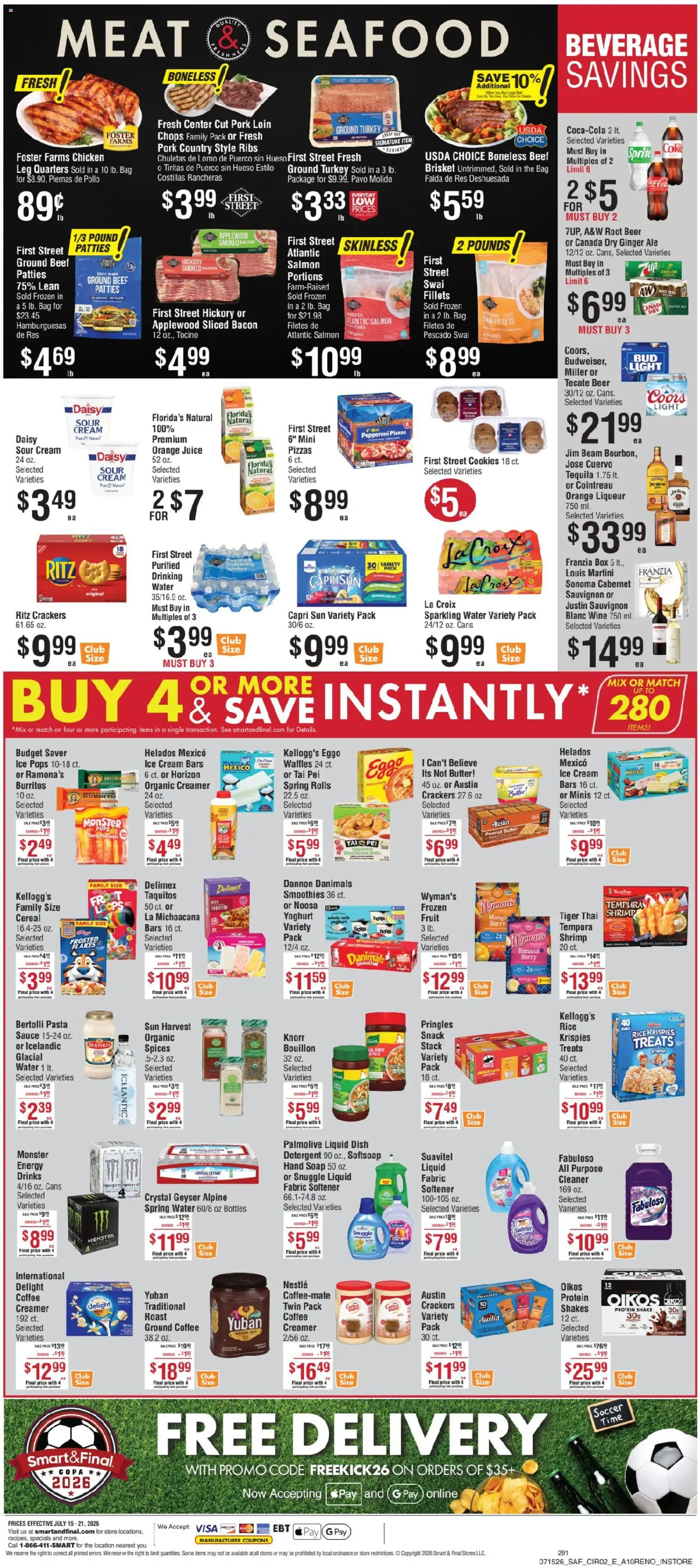 Smart & Final Weekly Ad - valid from 07/15/2026 | Page: 3 | Products: Cream, Ice cream, Spices, Seafood