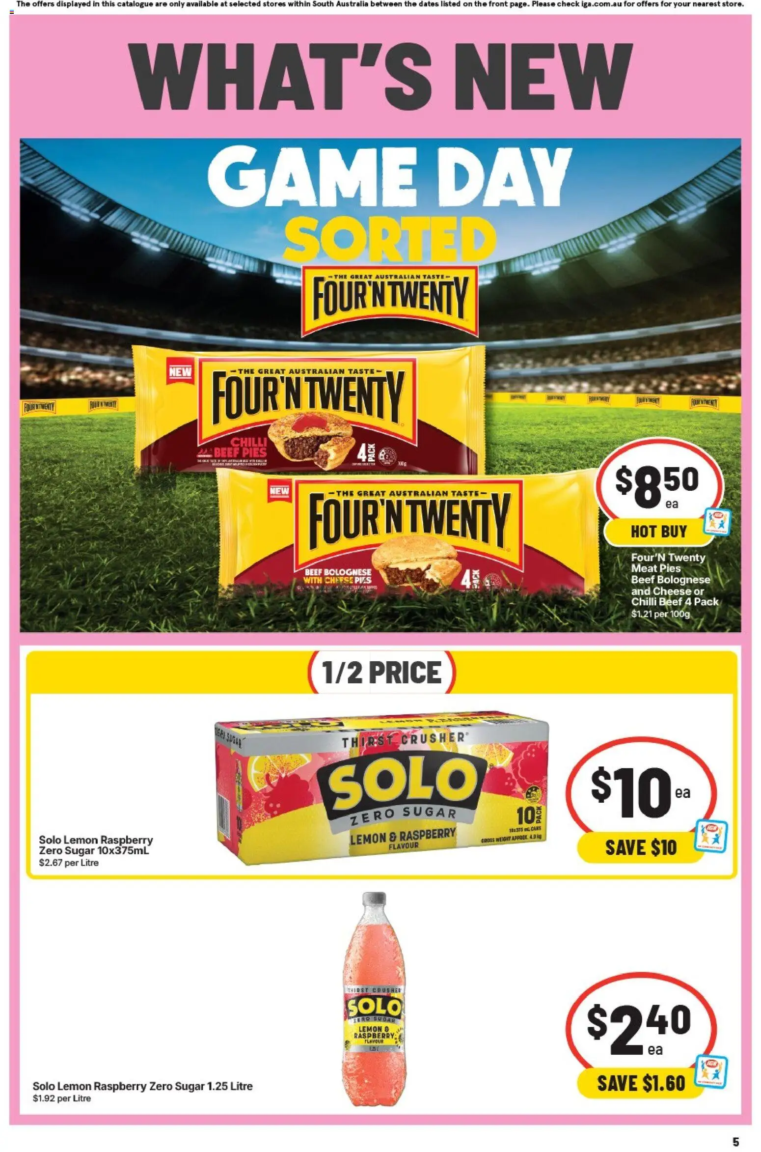 IGA catalogue - valid from 19/08/2026 | Page: 5 | Products: Meat, Raspberry, Pies, Game