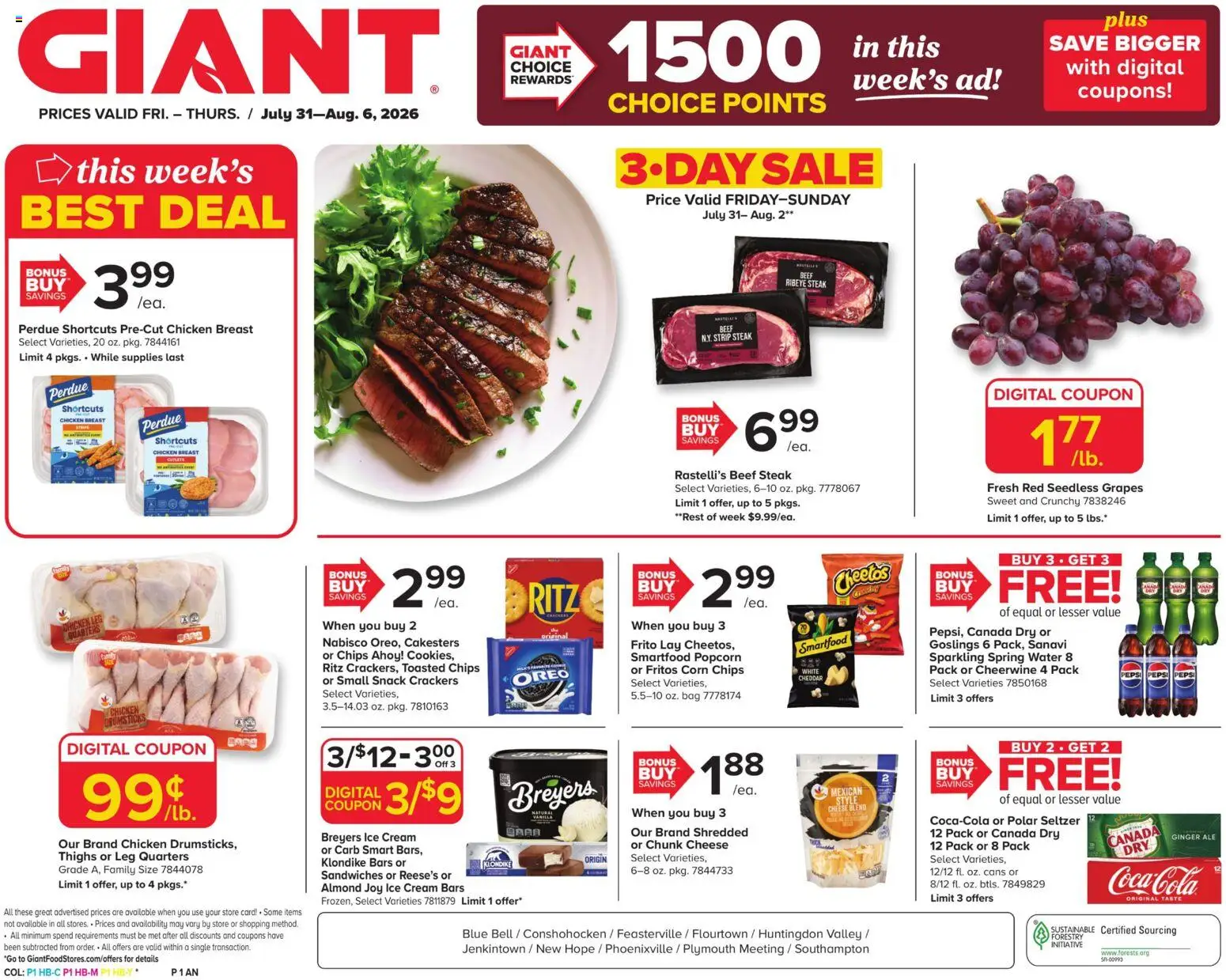 Giant Weekly Ad - valid from 07/31/2026 | Page: 1 | Products: Ginger, Popcorn, Cream, Ice cream