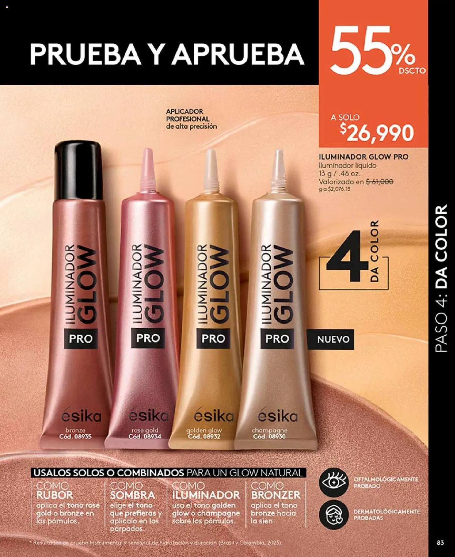 Ésika revista - valida desde el 17/07/2026 | Página: 83 | Productos: Iluminador, Rubor, Sobre, Sombra