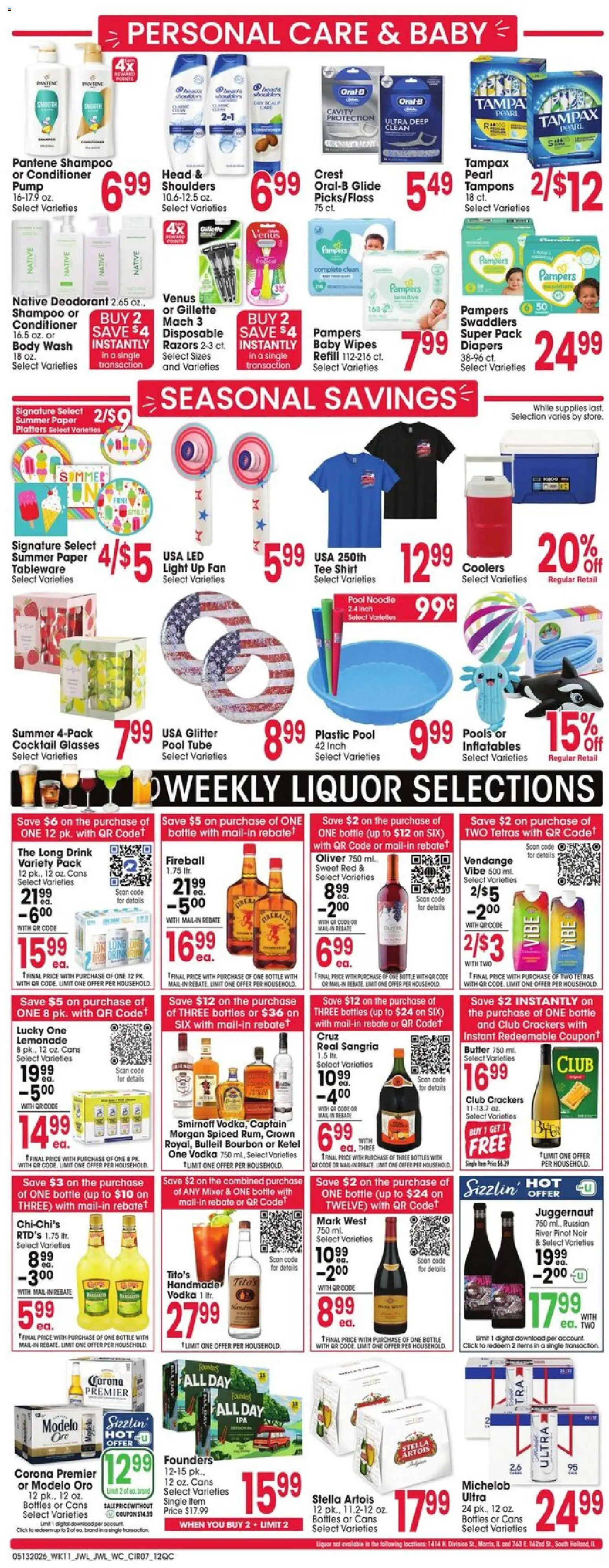 Jewel Osco Weekly Ad - valid from 13.05.2026 | Page: 7 | Products: Deodorant, Tampons, Body Wash, Fan