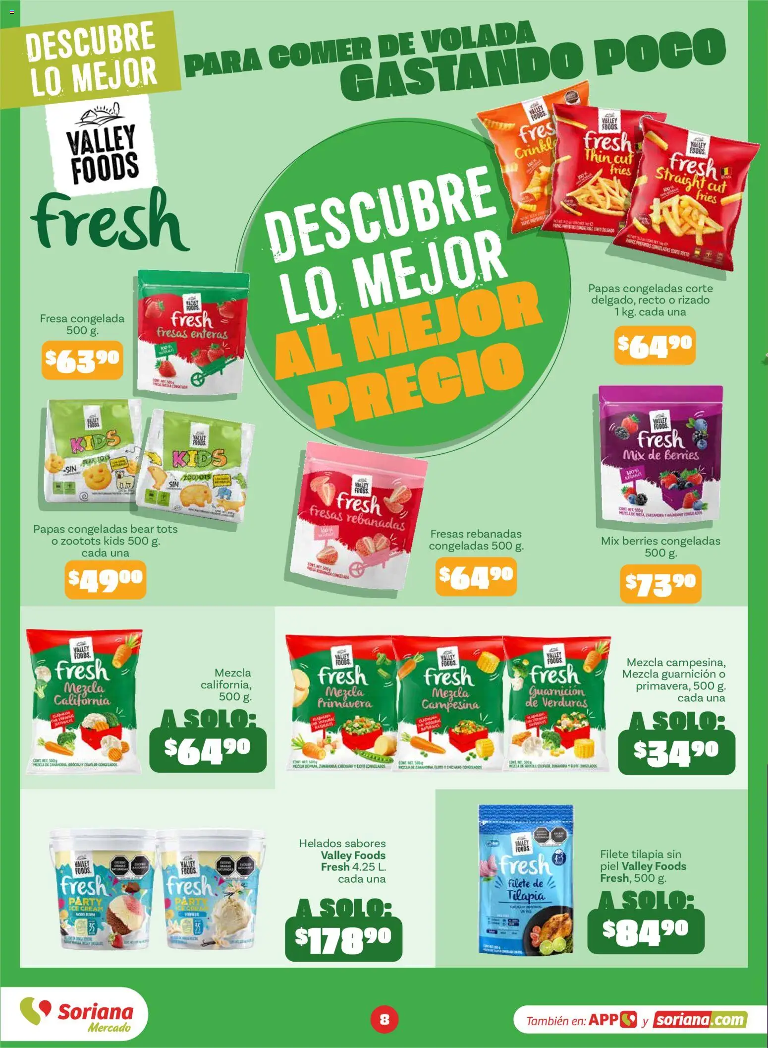Nuevas ofertas de Soriana válidas en toda la República Mexicana desde el 18/09/2026. ¡Encuentra las mejores ofertas en Soriana Súper - Descubre lo mejor al mejor precio! | Página: 8 | Productos: Fresa, Filete, Fresas, Papas