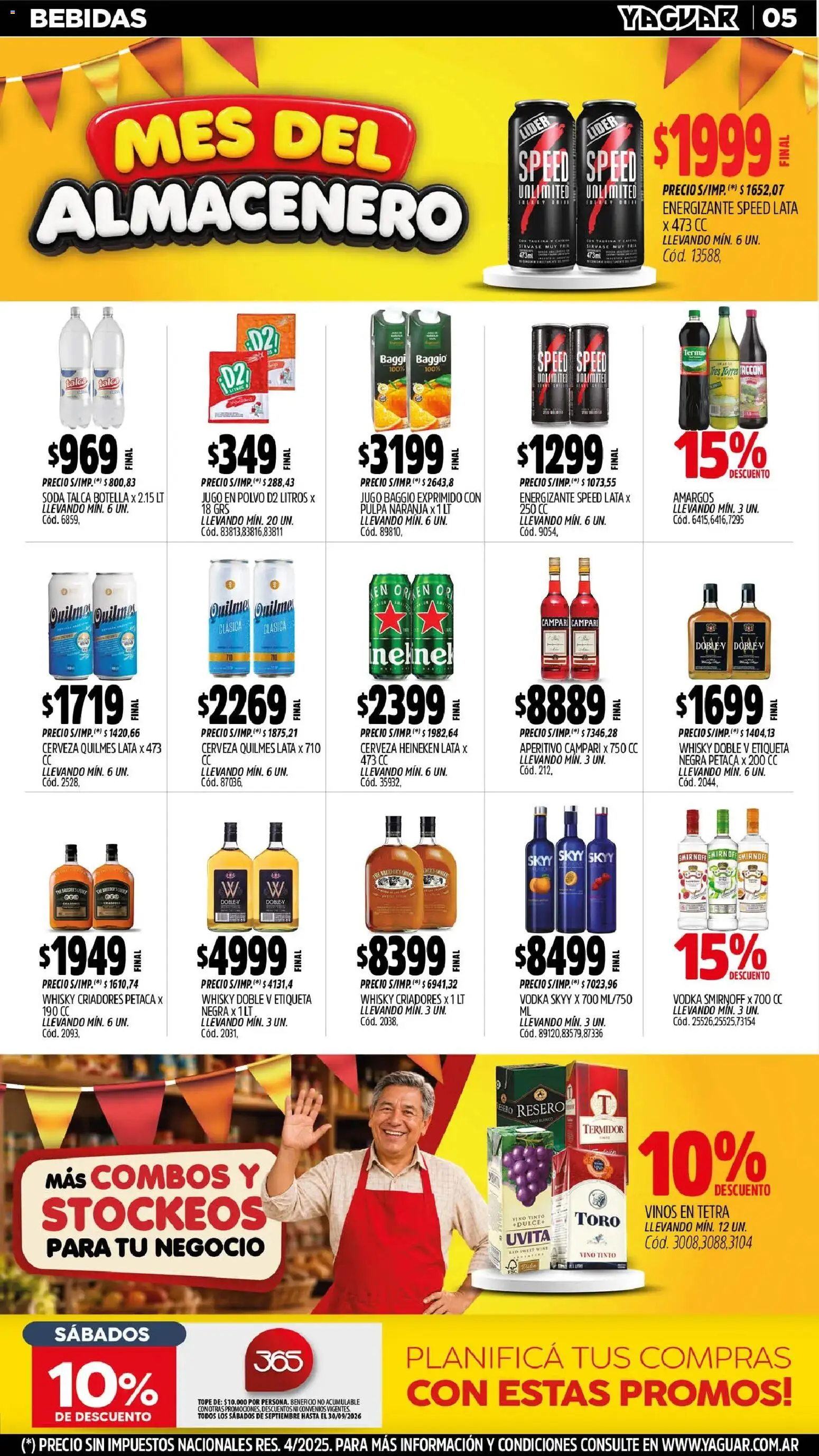 Yaguar - Oferta Semanal Mendoza │ válido desde el 31/08/2026 | Página: 5 | Productos: Campari, Botella, Dulces, Vino