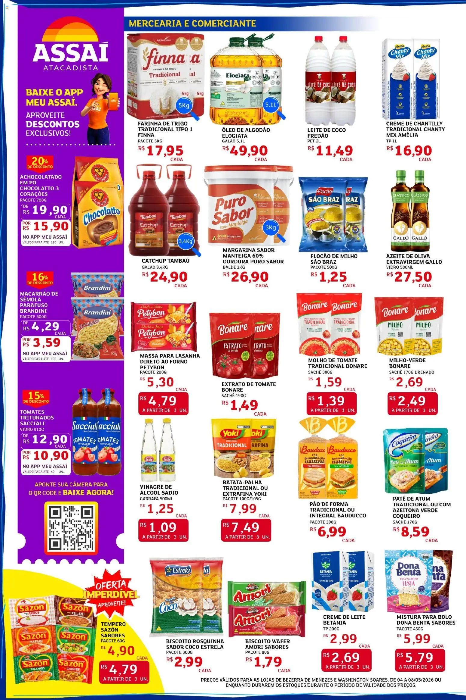 Assaí Atacadista Folheto - válido de 05.05.2026 | Página: 2 | Produtos: Biscoito, Achocolatado, Pão, Algodão